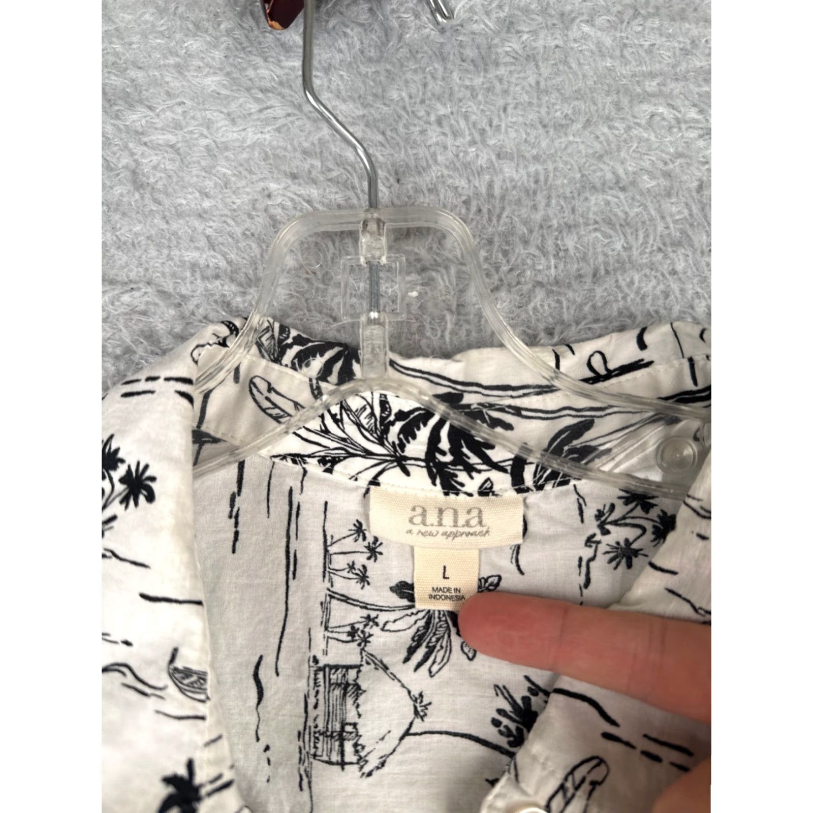 Vintage Vintage Ana A New Approach Hawaiian Shirt Women Large White Cotton Blend Floral 90s Size L / US 10 / IT 46 - 7 Thumbnail