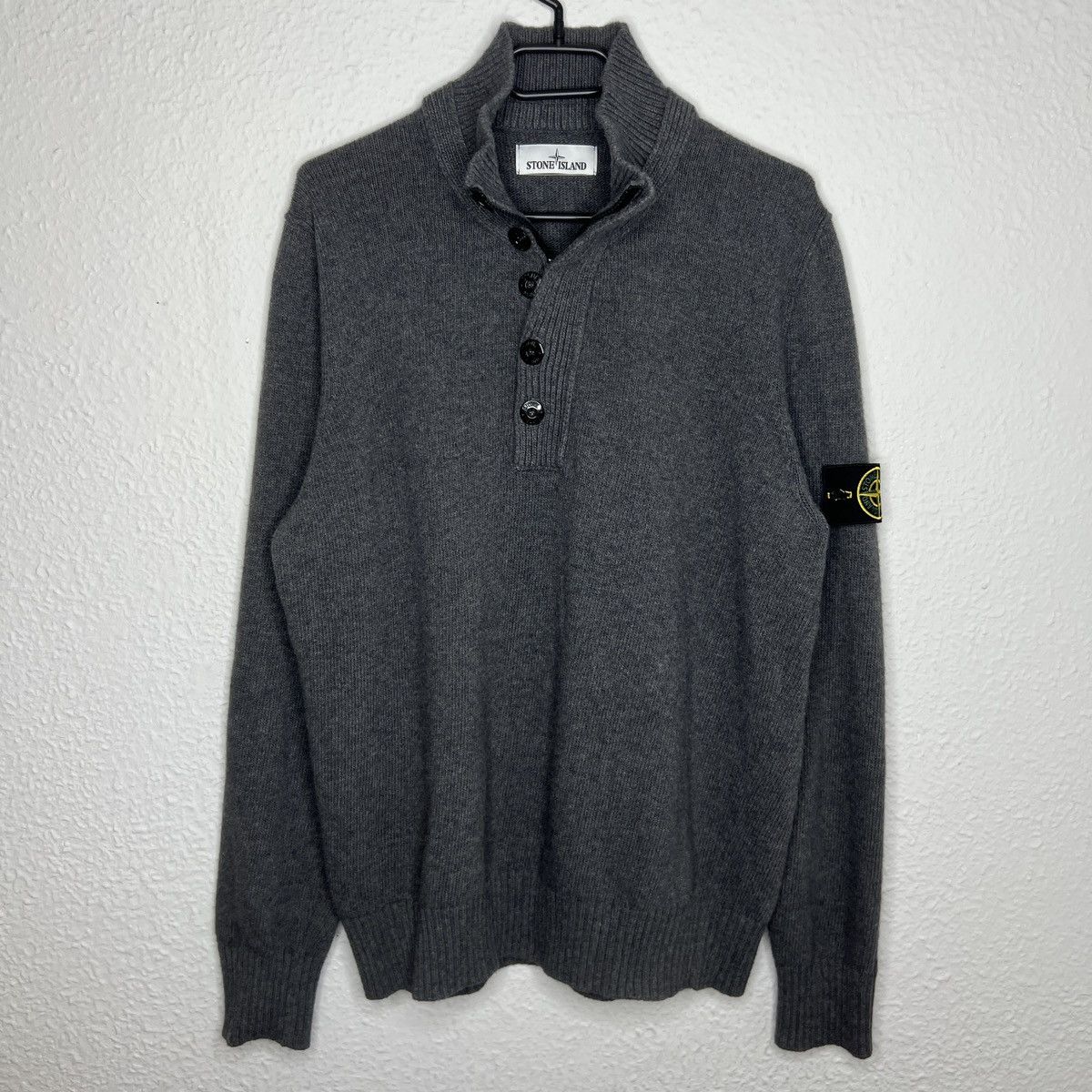 Stone Island Stone Island Knitwear Sweater Jumper Heavy Half Zip Grey Size US XL / EU 56 / 4 - 1 Thumbnail