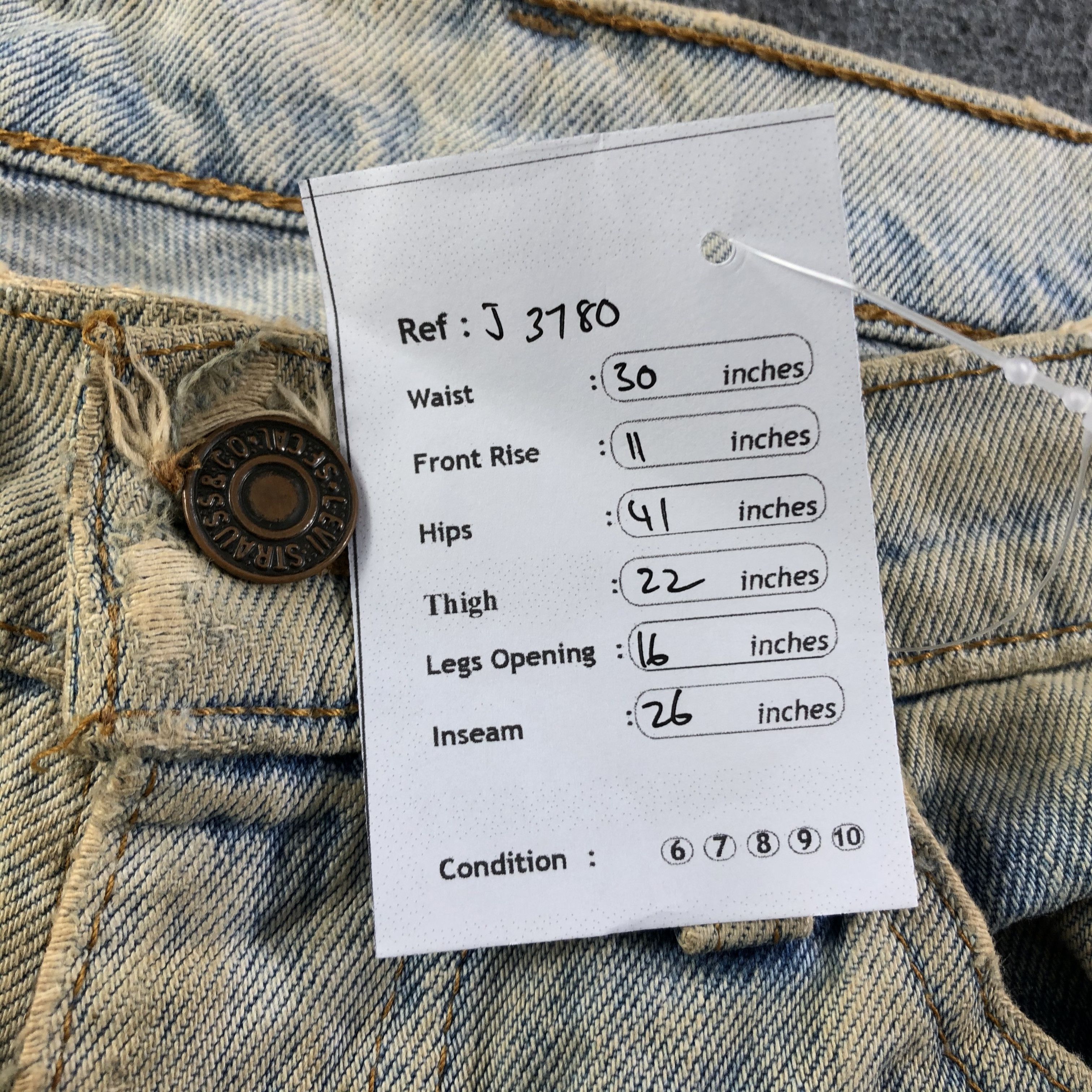 Levi's 90s Vintage Light Wash Levis 520 Jeans-J3780 Size US 30 / EU 46 - 13 Thumbnail