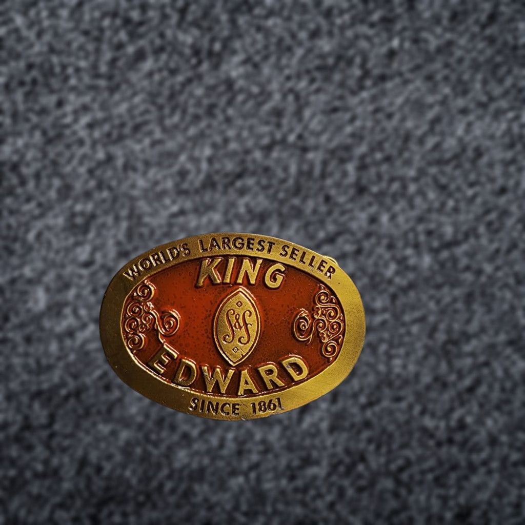 Vintage VINTAGE King Edward Cigars Tobacco Brass Belt Buckle 1970s Men's Accessories Size ONE SIZE - 1 Thumbnail