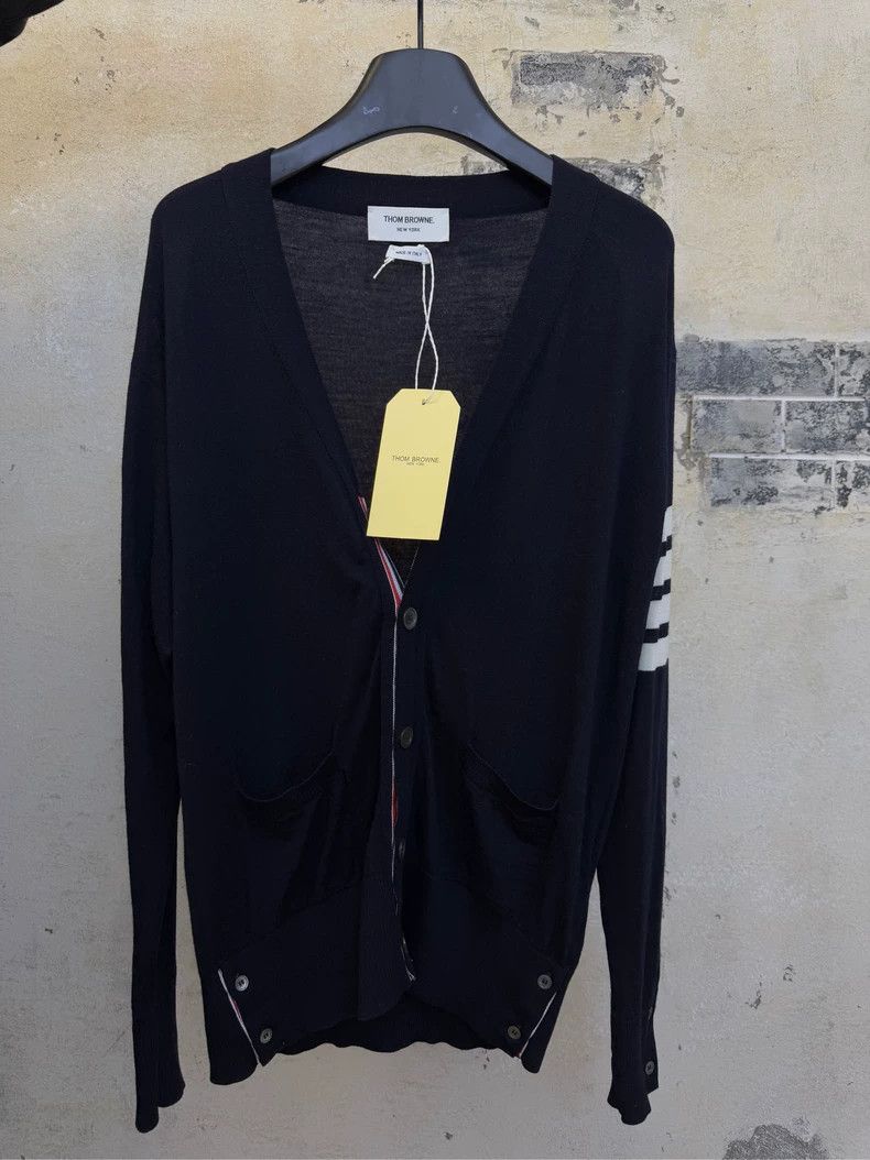 Thom Browne THOM BROWNE Navy Cashmere Sweater 2502-Nextarrow Size US L / EU 52-54 / 3 - 1 Thumbnail