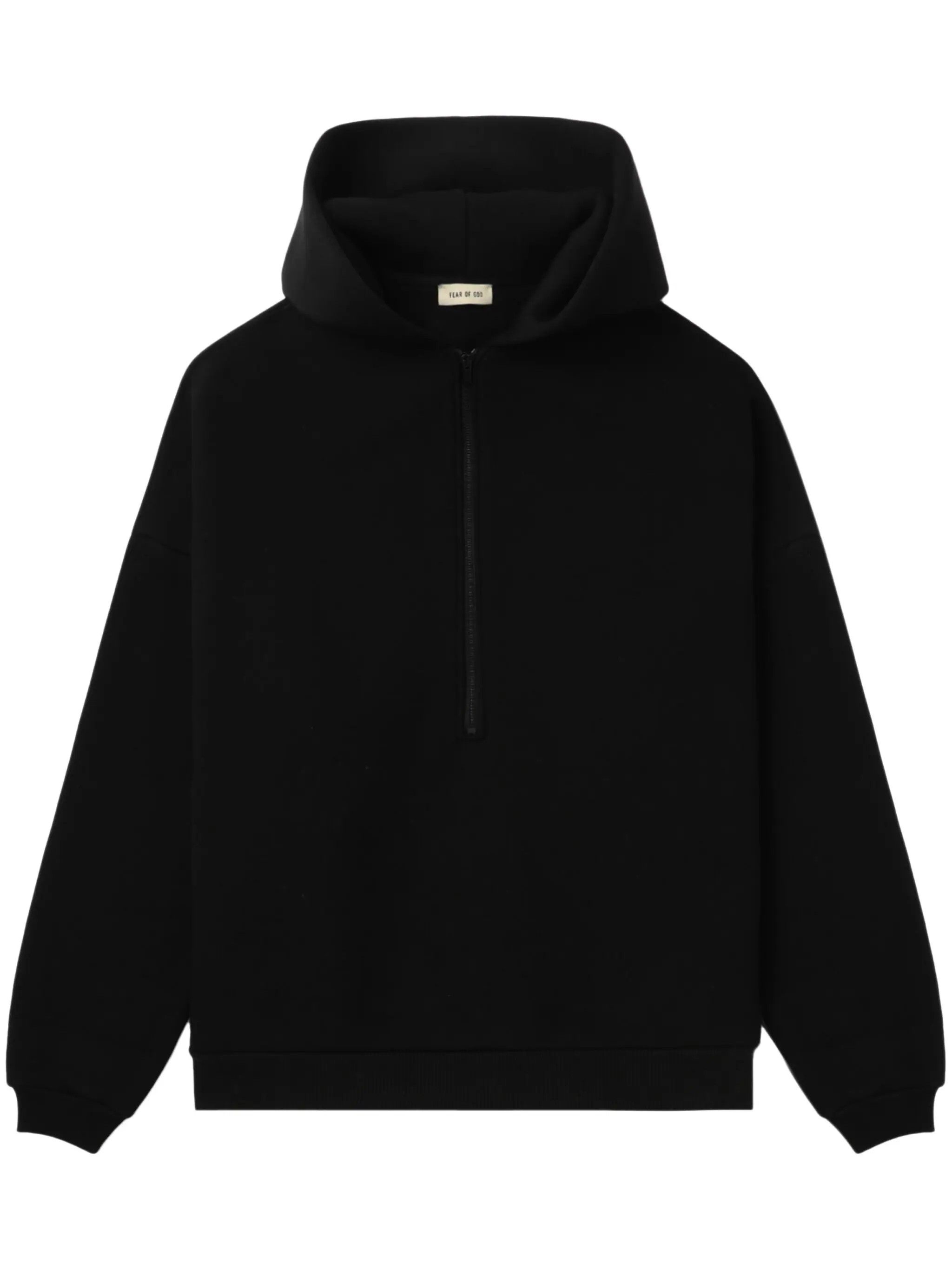 Fear of God o1s22i1n1024 Half Zip Hooded Sweatshirt in Black Size US XL / EU 56 / 4 - 1 Thumbnail