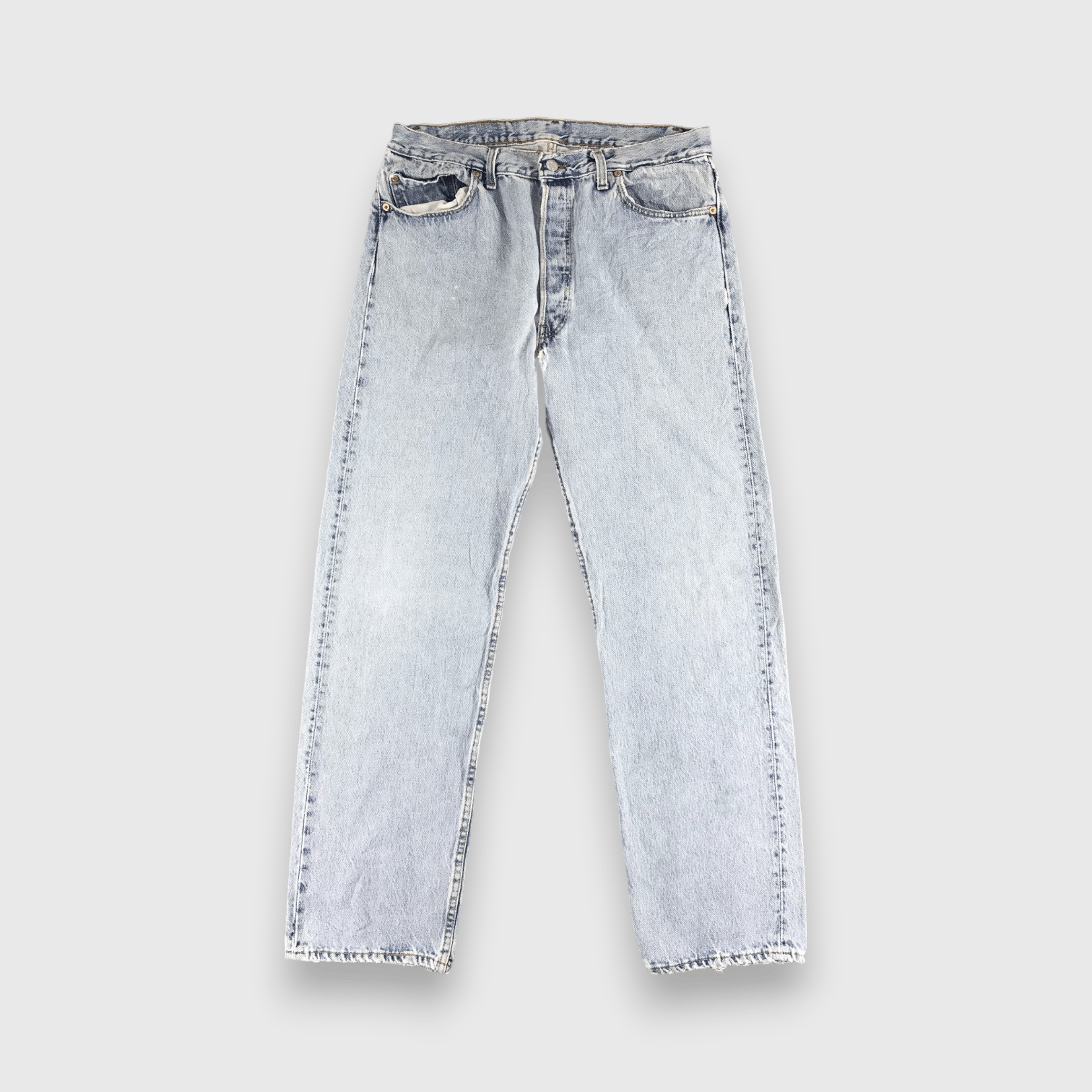 Levi's Vintage 90s Levis 501 Jeans Stone Washed Denim -J431 Size US 33 - 1 Thumbnail