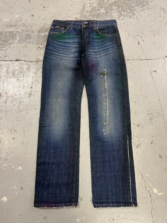 Dolce & Gabbana AW2001 Dolce & Gabbana Pins Blue Faded Denim Jeans Size US 32 / EU 48 - 5 Thumbnail
