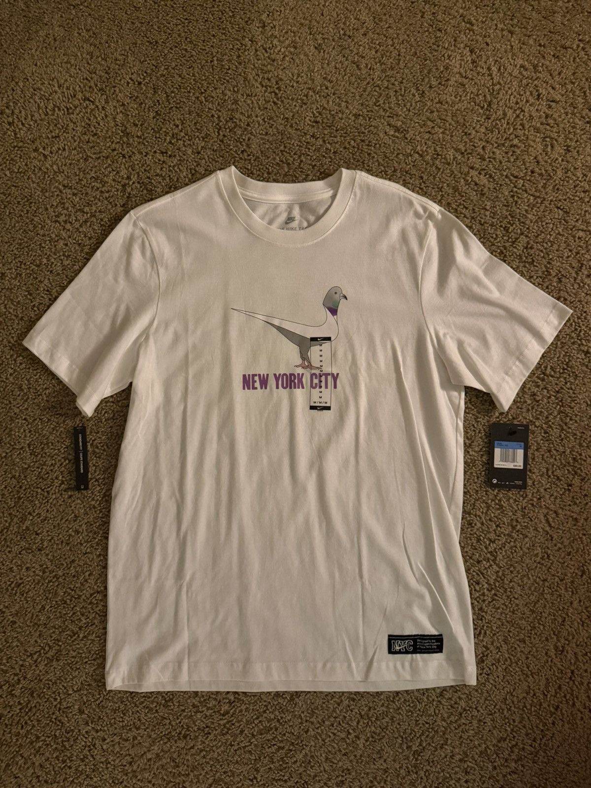 Nike Nike S/S New York City Pigeon Swoosh Shirt NWT 637586-10A Size US M / EU 48-50 / 2 - 1 Thumbnail