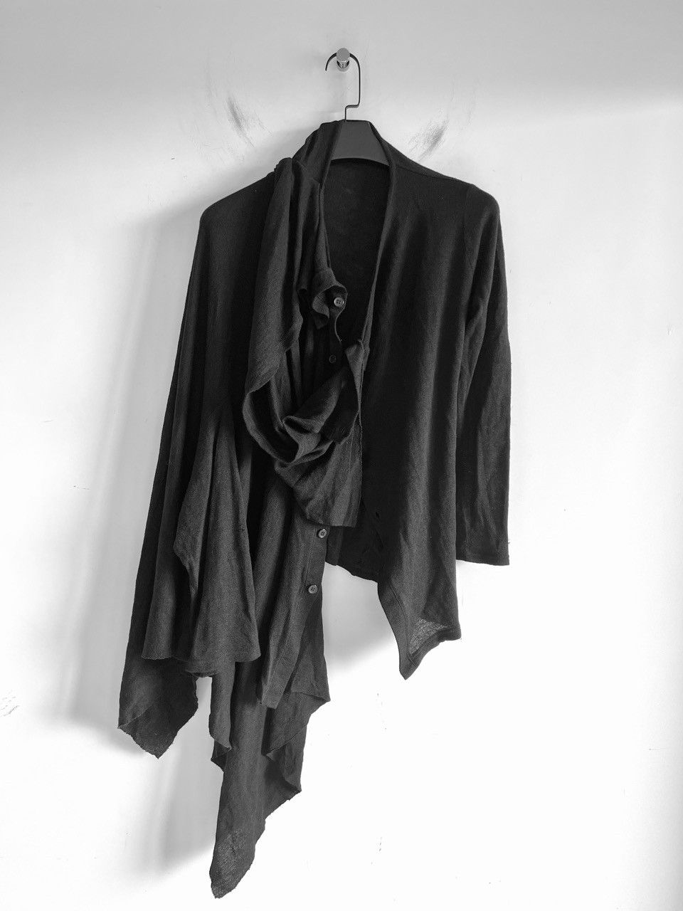 Yohji Yamamoto Yohji Yamamoto Femme Draped Knit Cardigan jacket coat black Size S / US 4 / IT 40 - 1 Thumbnail