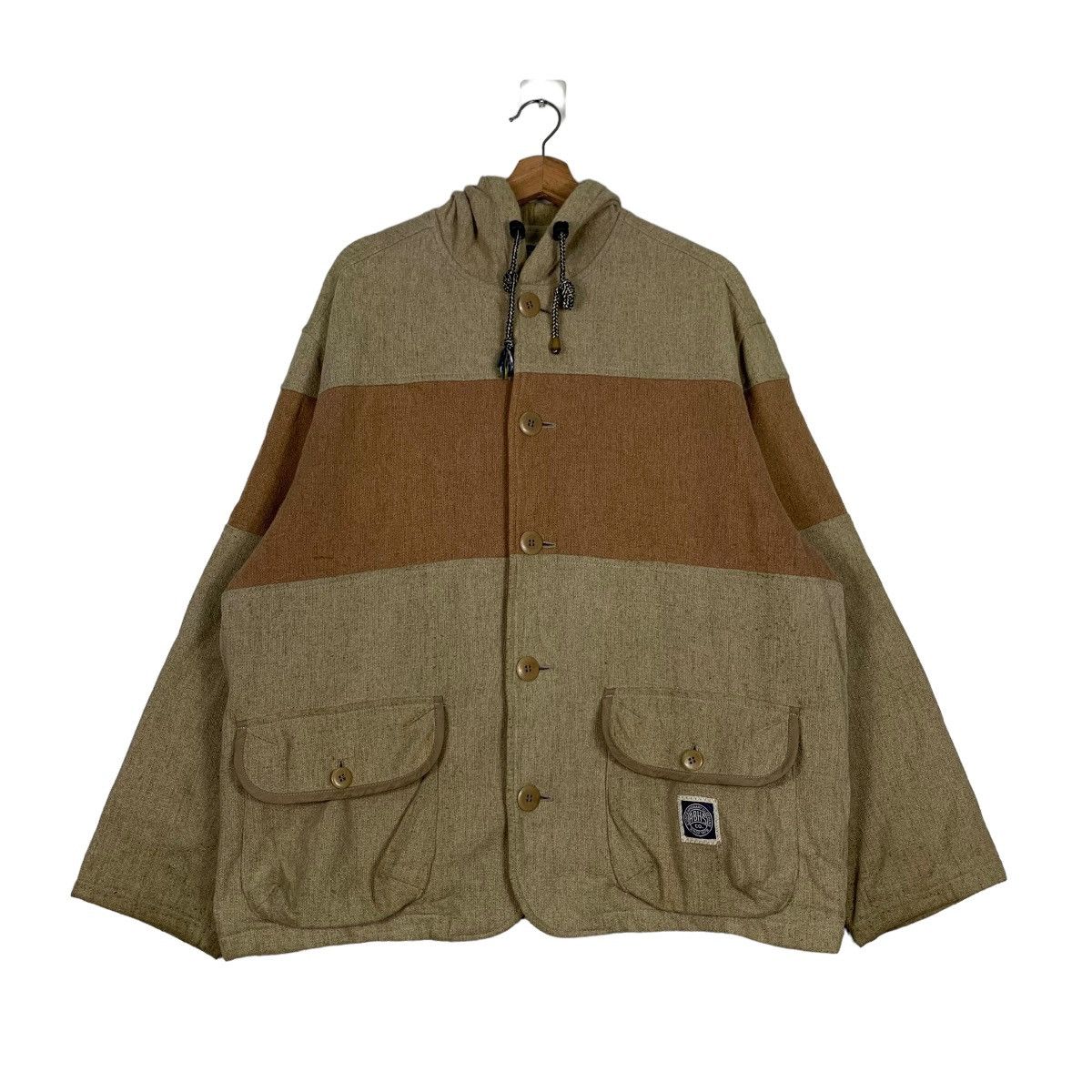 ABAHOUSE ABAHHOUSE Hooded Jacket Button Closure #0329-C15 Size US XL / EU 56 / 4 - 1 Thumbnail