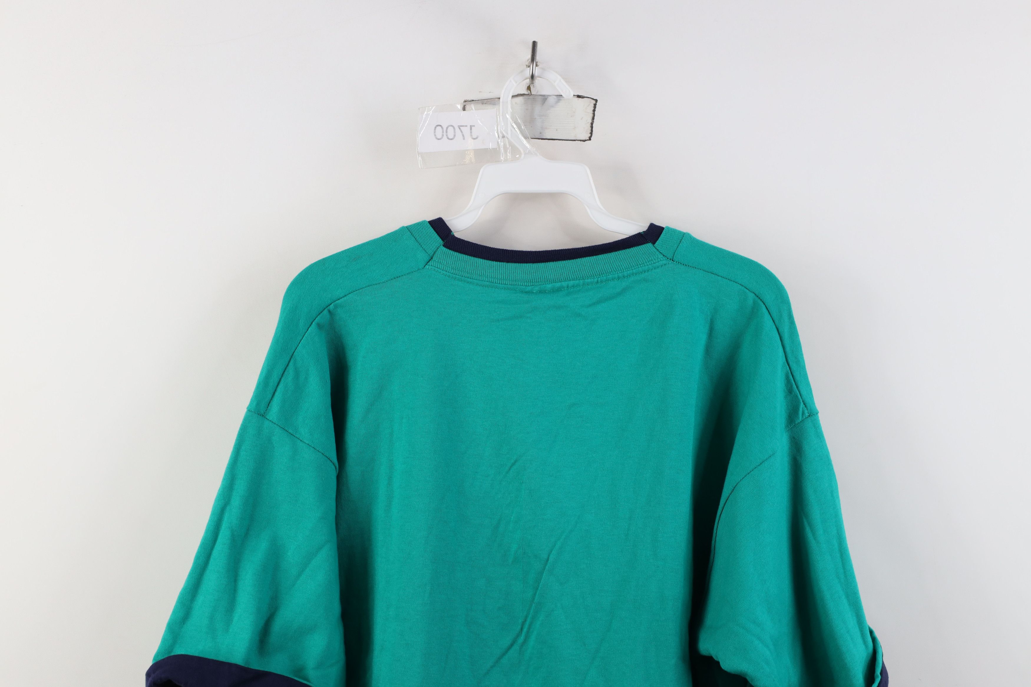 Vintage Deadstock Vintage 90s Streetwear Layered T-Shirt Teal USA Size US L / EU 52-54 / 3 - 11 Thumbnail