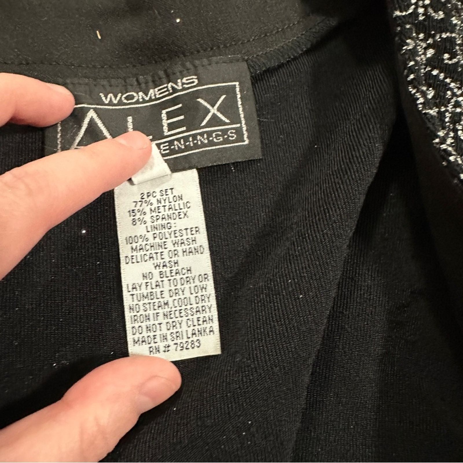 Alex Evenings Alex Evenings Black & Silver Glitter Dress & Cardigan Sz 22W Size 3XL / US 20-22 - 10 Thumbnail