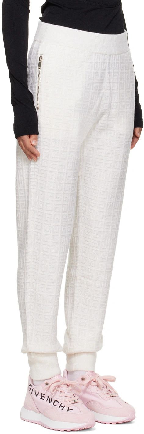 Givenchy o1srvl11e0724 Monogram Lounge Pants in White Size 26" / US 2 / IT 38 - 2 Thumbnail