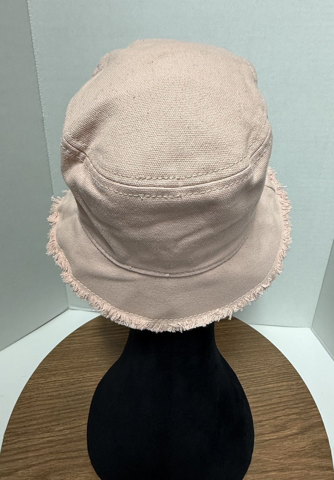 J.Crew J.Crew Woman/Miss Pastel Pink Canvas Fray Fringe Bucket Hat Size ONE SIZE - 3 Thumbnail