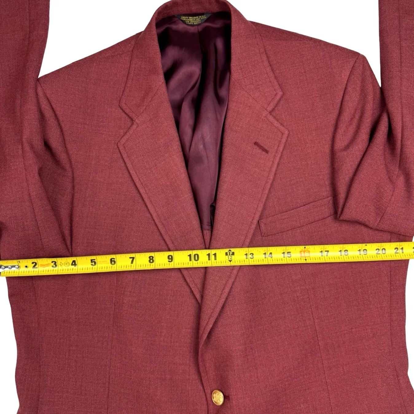 Vintage VINTAGE Palm Beach Jacket Blazer Men’s 46R Red 2-Button Gold Buttons 1960's Size 46R - 6 Thumbnail
