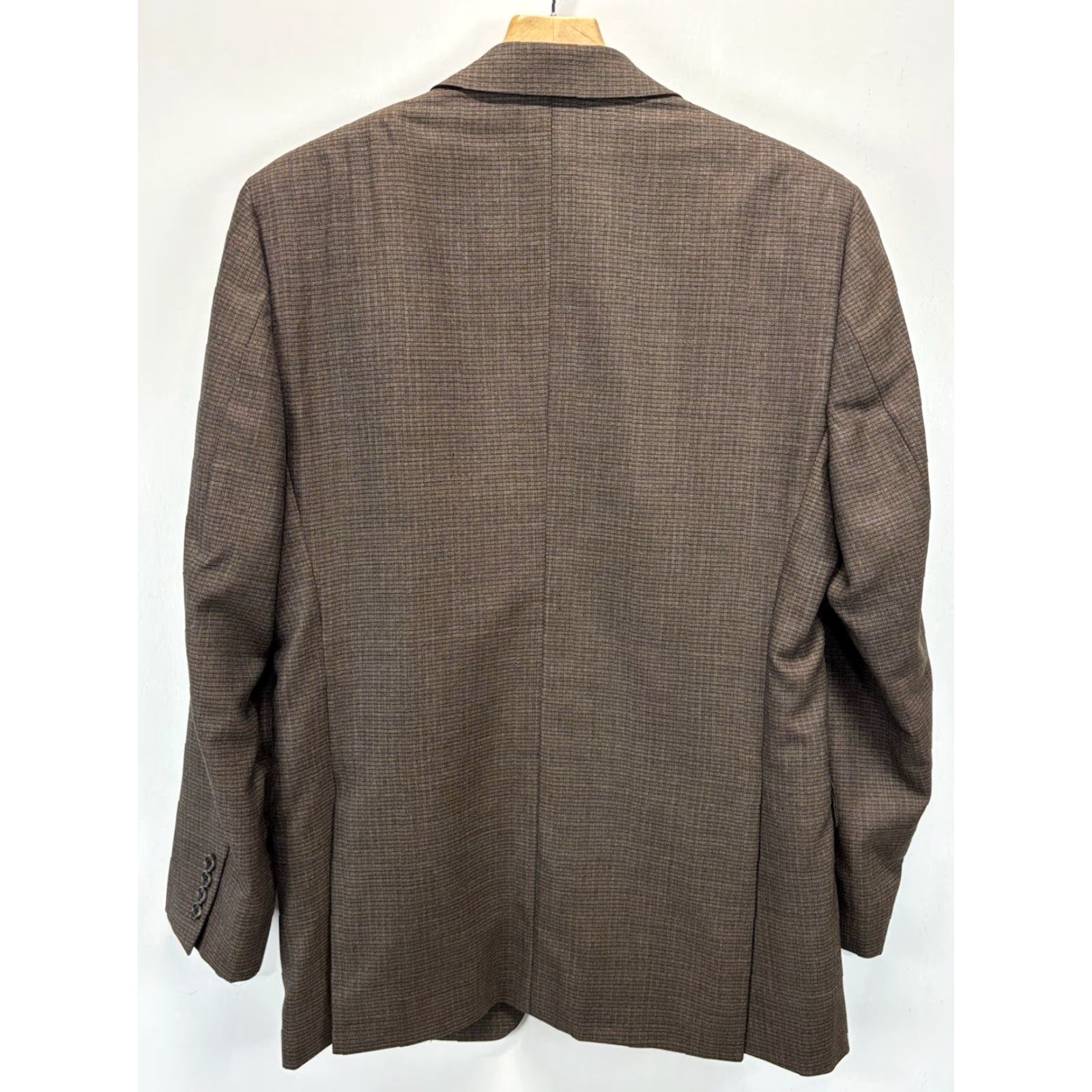 Jos. A. Bank Jos A Bank Sport Coat Blazer 41L Men’s Brown Small Check Wool Long Three-Button Career Shirt Size 42R - 4 Thumbnail