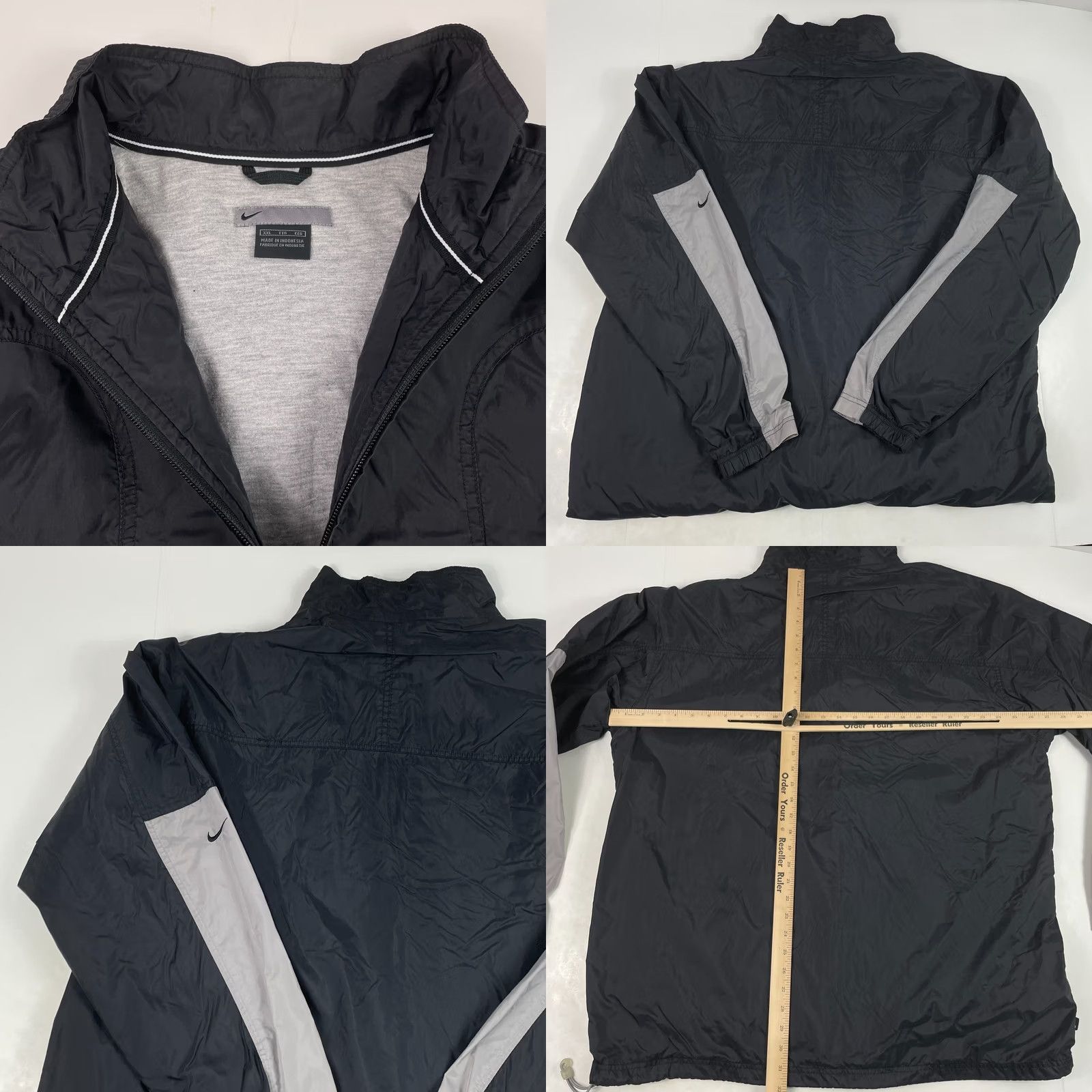 Nike VINTAGE Nike Jacket Mens 2XL Black Full Zip Swoosh Lined Windbreaker 90s - Mens Jacket Black 2XL Nike Full Zip Swoosh Lined Windbreaker 90s Size US XXL / EU 58 / 5 - 8 Thumbnail
