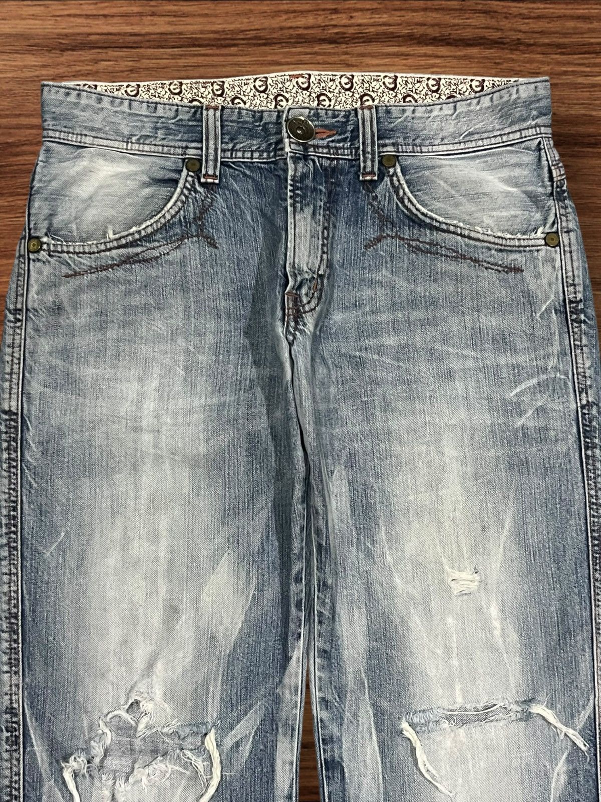 Edwin Vintage Japanese Brand Edwin Blue Way Distressed Loose Jeans Size US 32 / EU 48 - 4 Thumbnail