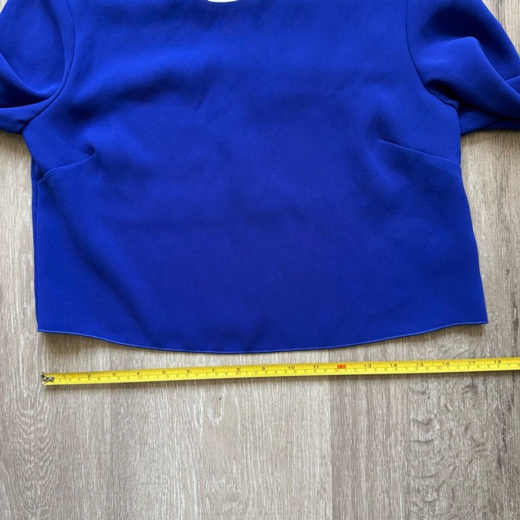 Aritzia Babaton Blue Buttoned Crop Blouse Size XS / US 0-2 / IT 36-38 - 10 Thumbnail