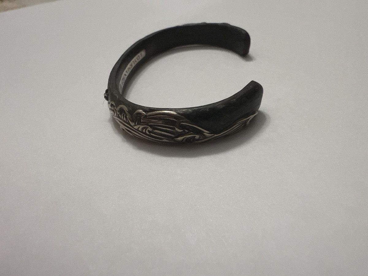 David Yurman Sterling Silver Waves Cuff Bracelet with Forged Carbon Size ONE SIZE - 2 Thumbnail