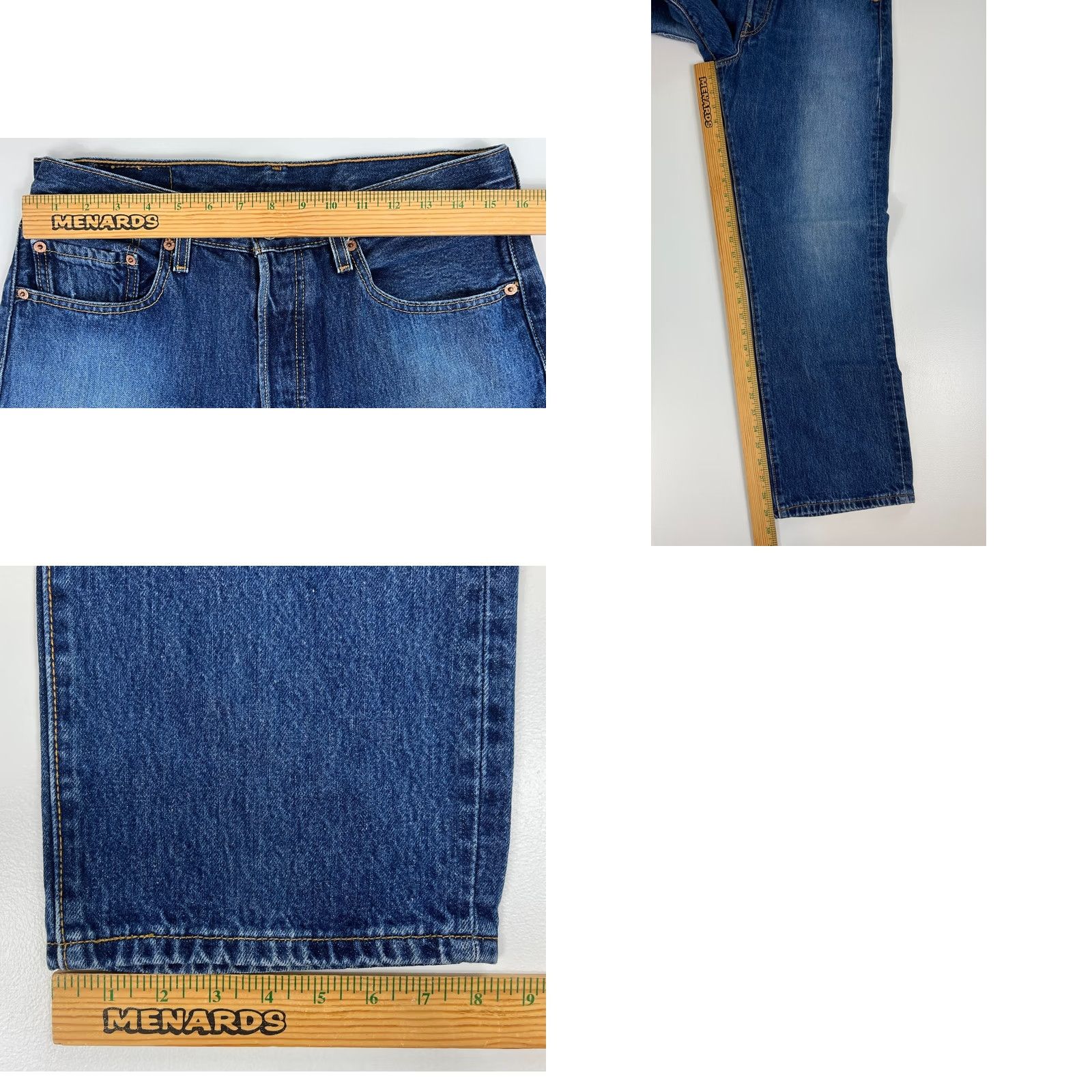 Levi's VINTAGE Levi's 501 Jeans Men's Medium Wash 33x30 90s Blue Denim Straight 5-Pocket Mens Size US 33 - 9 Thumbnail