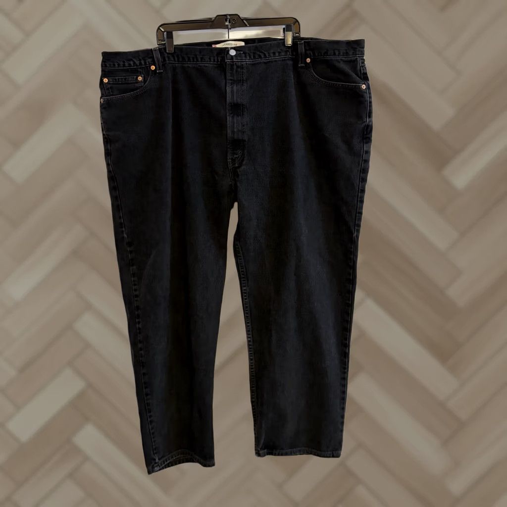Levi's VINTAGE Levis 550 Relaxed Fit Straight Denim Black Jeans 54x30 Men Regular 34" Waist 30" Inseam Size US 38 / EU 54 - 1 Thumbnail