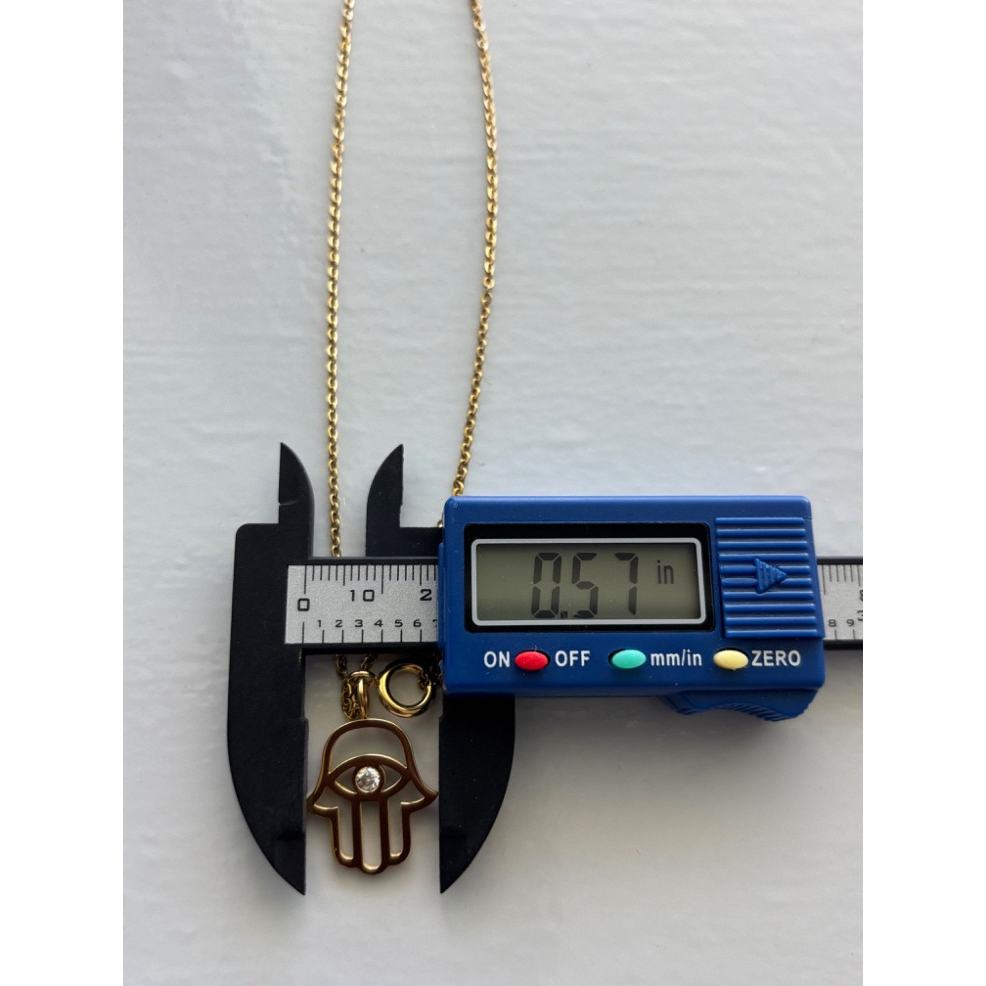Other Gold Hamsa Pendant Necklace With Swarovski Crystal Eye On De Size ONE SIZE - 4 Thumbnail
