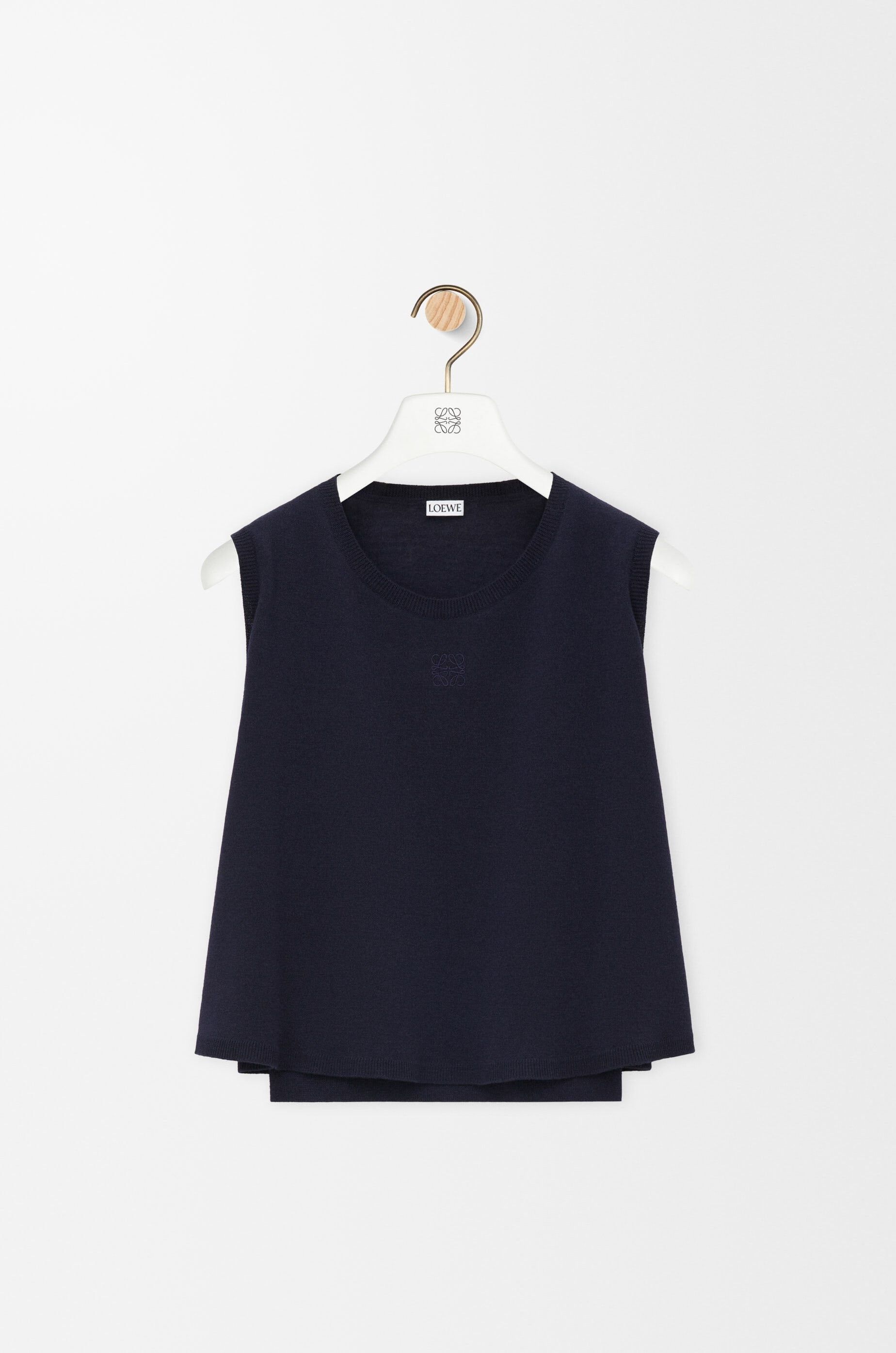 Loewe o1in1g0426 Sleeveless Sweater in Wool in Navy Blue Size XL / US 12-14 / IT 48-50 - 1 Thumbnail