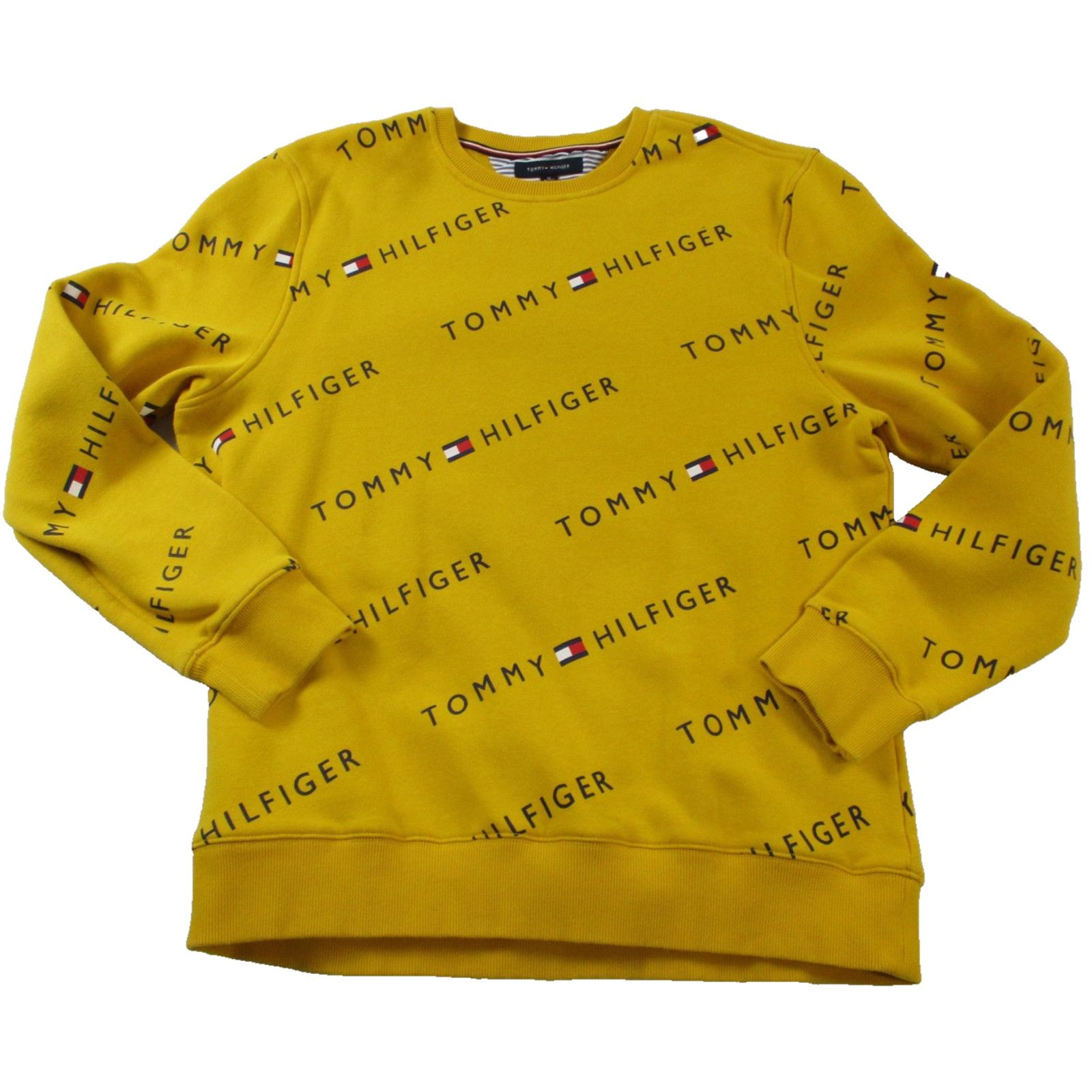 Tommy Hilfiger Tommy Hilfiger All-Over Print Crewneck Mustard Yellow Men XL Size US XL / EU 56 / 4 - 1 Thumbnail