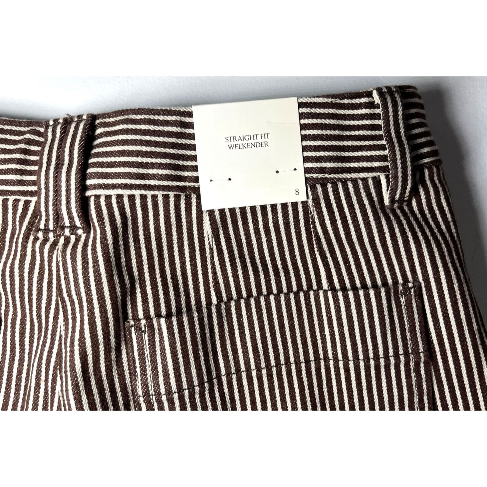 Banana Republic NWT Banana Republic Straight Fit Weekender Pants Sz 8 Shirt Pants Women Multicolor Striped Sl.. Size 30" / US 8 / IT 44 - 6 Thumbnail