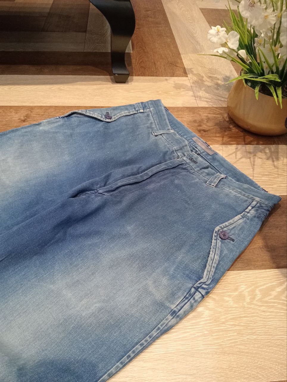 Issey Miyake RARE ISSEY MIYAKE VINTAGE DISTRESSED DENIM TROUSERS PANTS Size US 31 - 6 Thumbnail