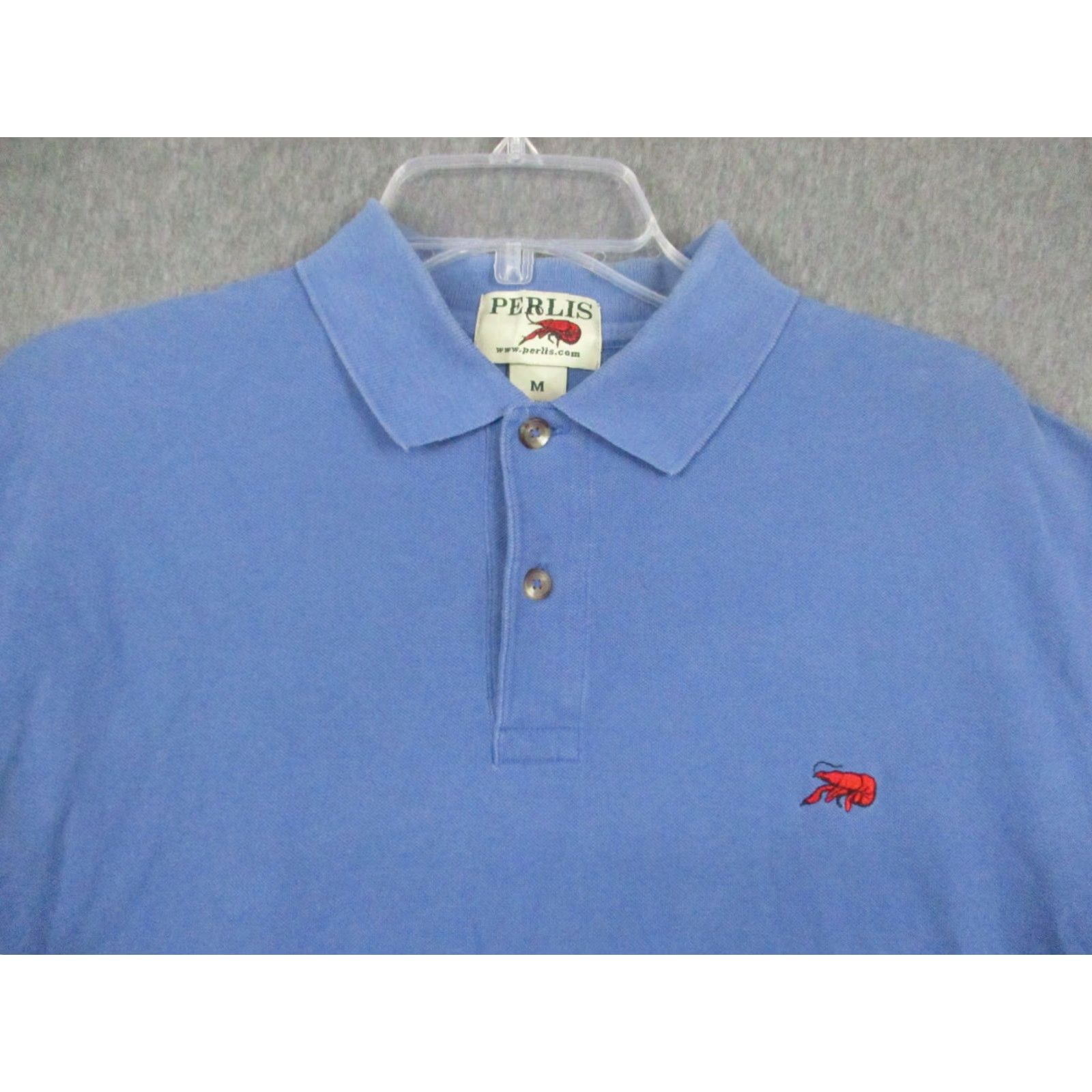 Vintage Perlis Polo Shirt Mens M Blue Embroidered Crawfish Logo Louisiana Classic Size US M / EU 48-50 / 2 - 3 Thumbnail