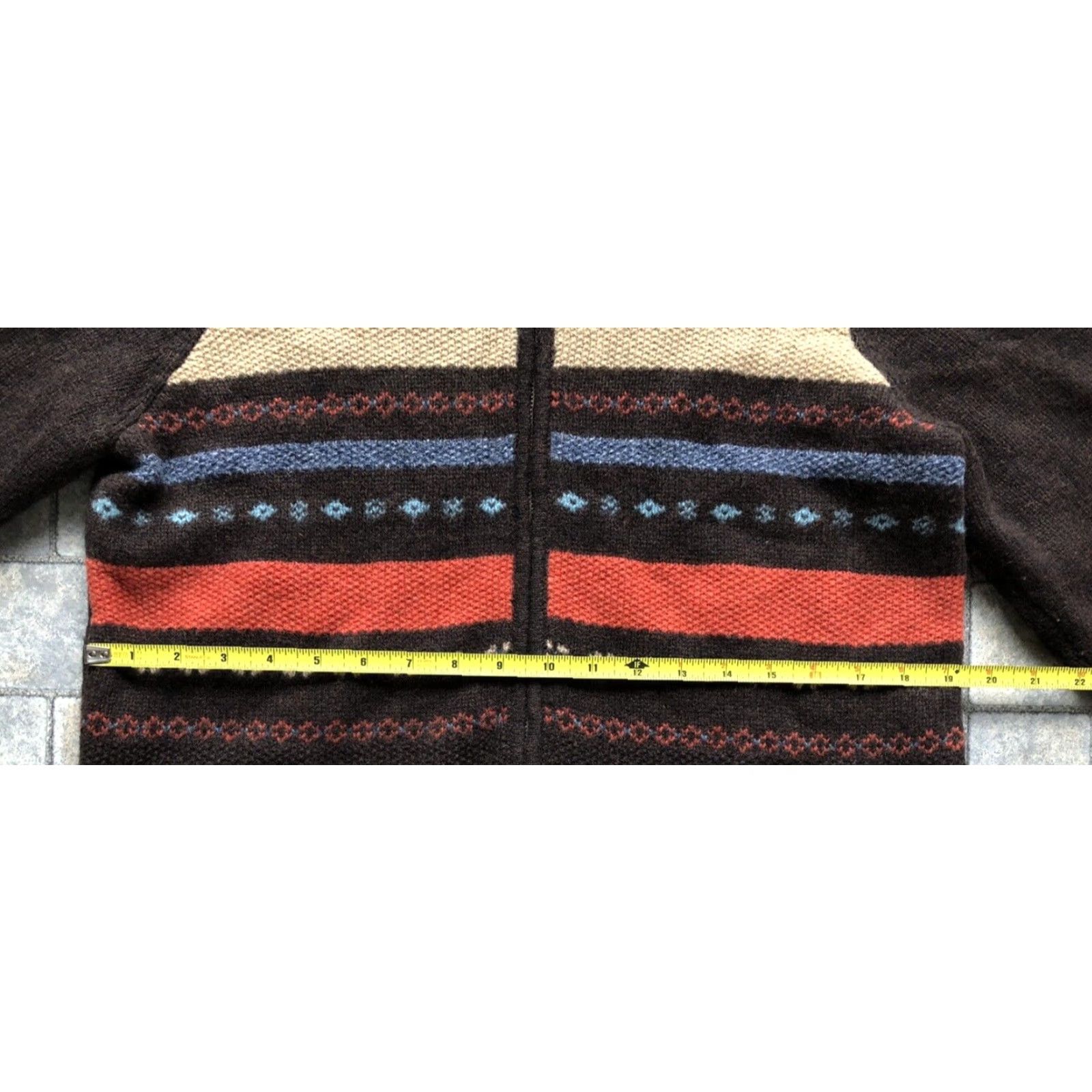 Liz Claiborne Crazy Horse Liz Claiborne Women’s Sweater Pullover L 100% Wool Brown 90s Hippie Classic Designer Size L / US 10 / IT 46 - 4 Thumbnail