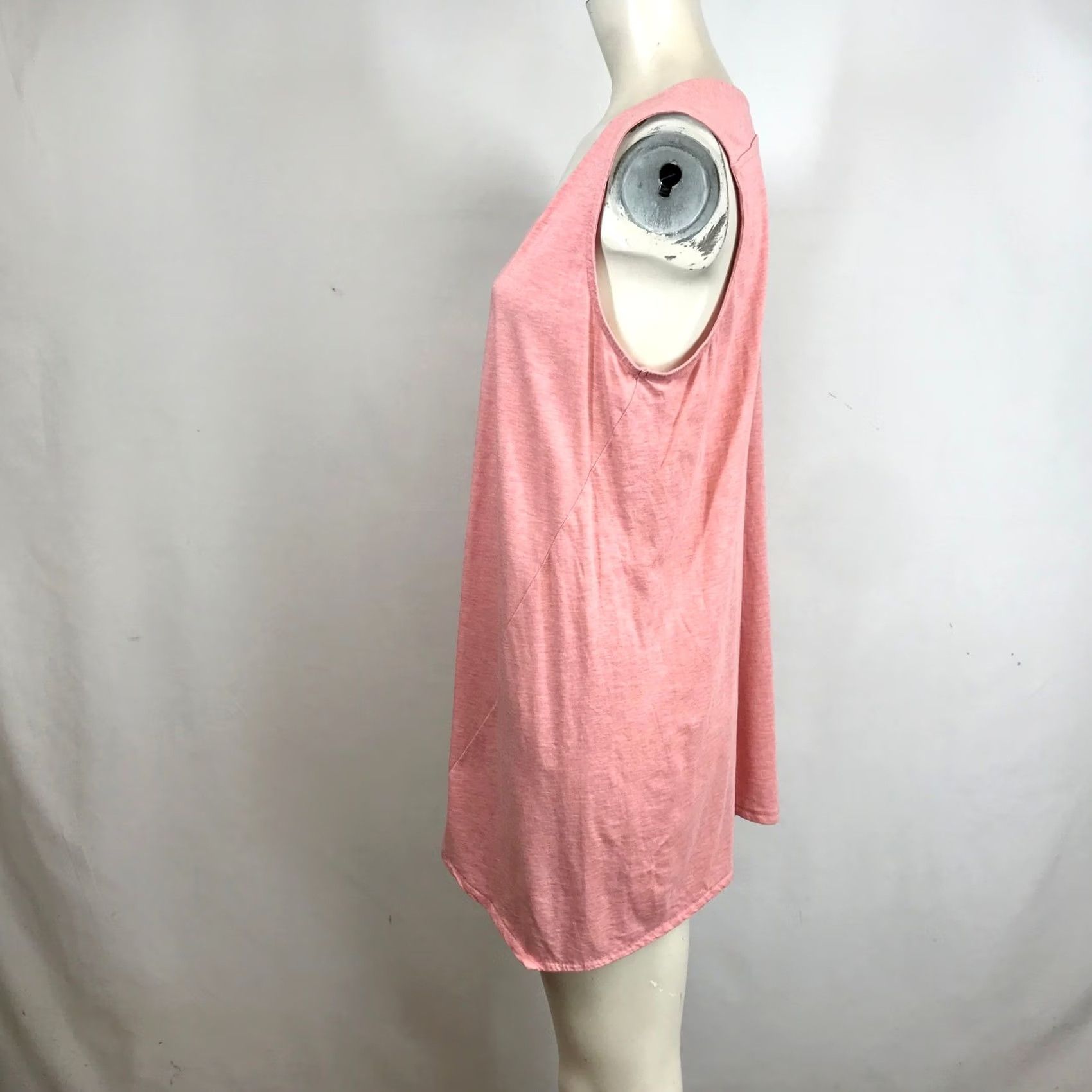 J. Jill J. Jill Pure Jill Pink Heather Pima Cotton Dipped Hem V-Neck Tunic Tank Top M Size M / US 6-8 / IT 42-44 - 6 Thumbnail