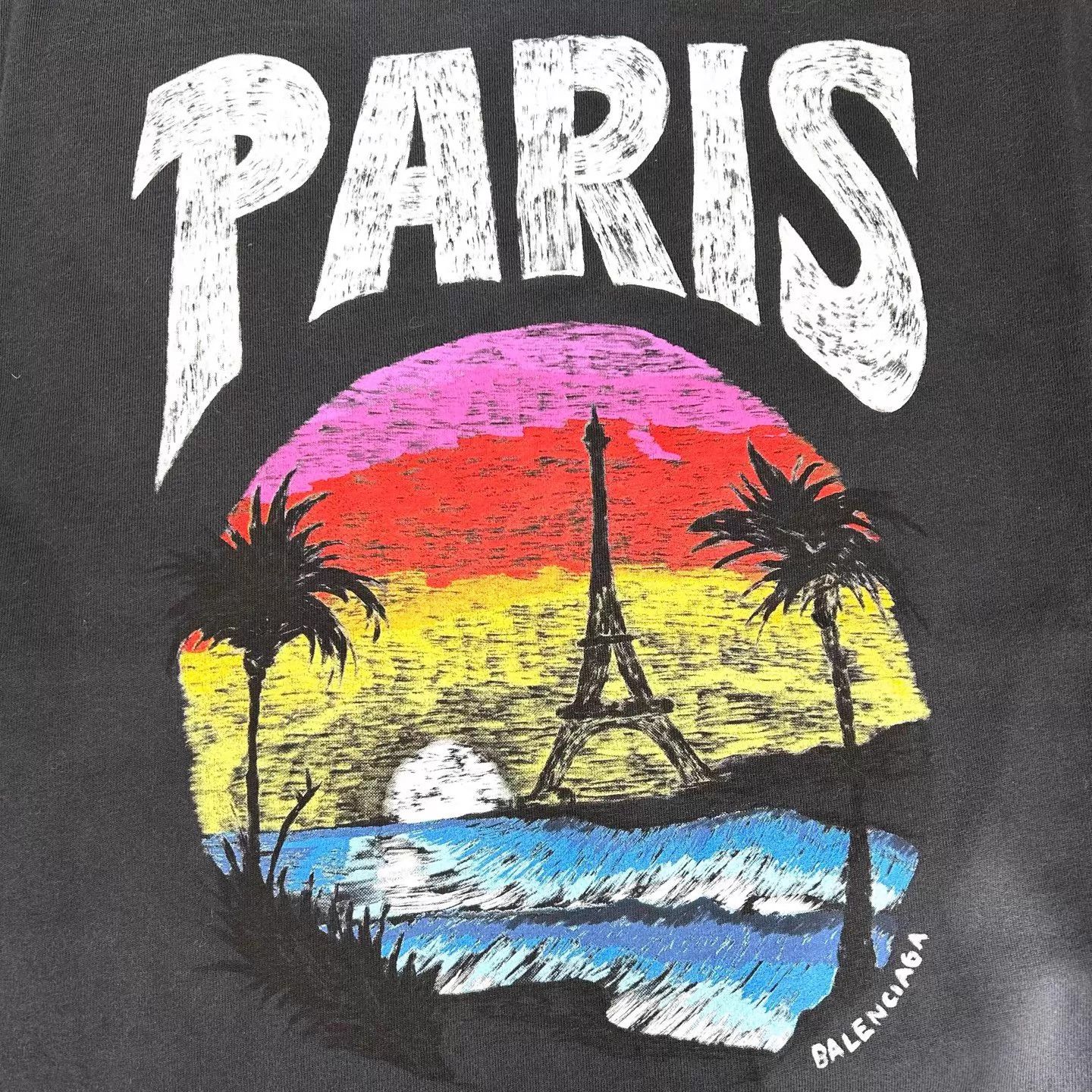 Balenciaga Balenciaga Graffiti Palm SS T-Shirt Black XS Women's Size XS / US 0-2 / IT 36-38 - 6 Thumbnail