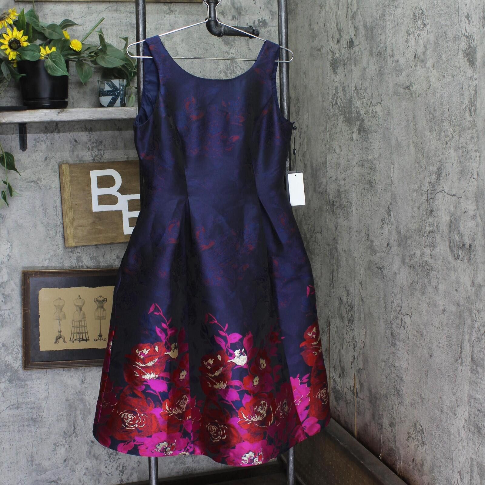 Other Nwt Adrianna Papell Jacquard Dress Navy Blue / Pink Multi 6 Size M / US 6-8 / IT 42-44 - 1 Thumbnail