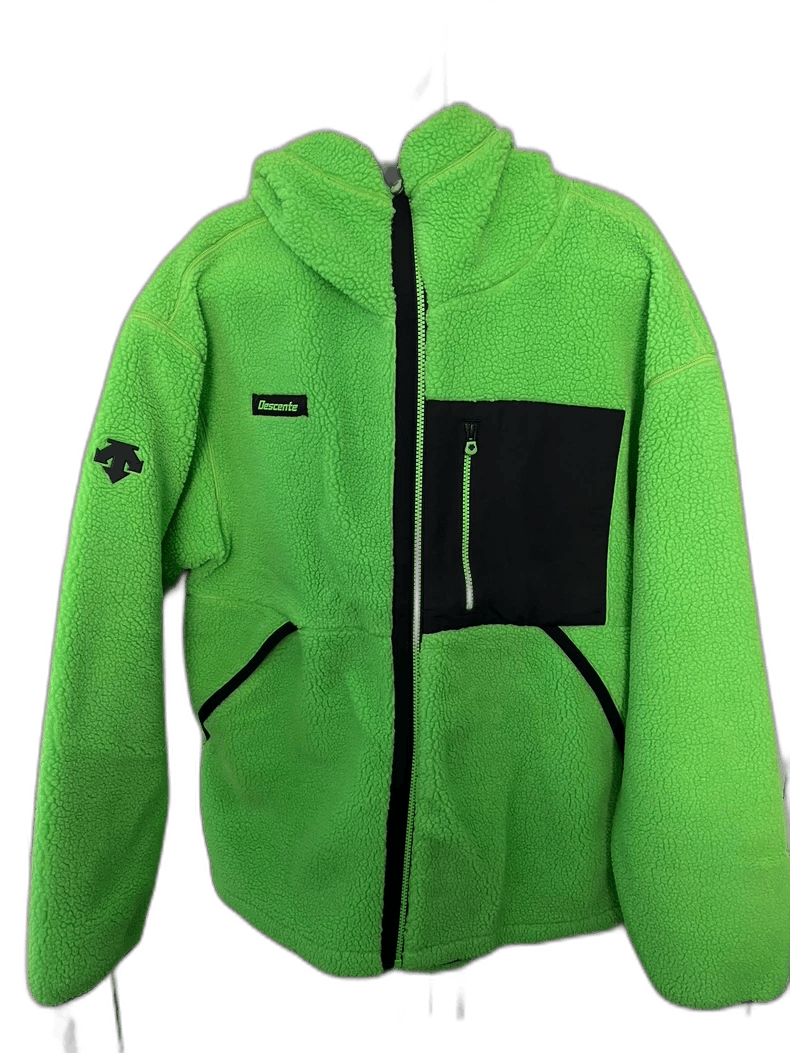 Descente Green Fleece Jacket with Black Details
