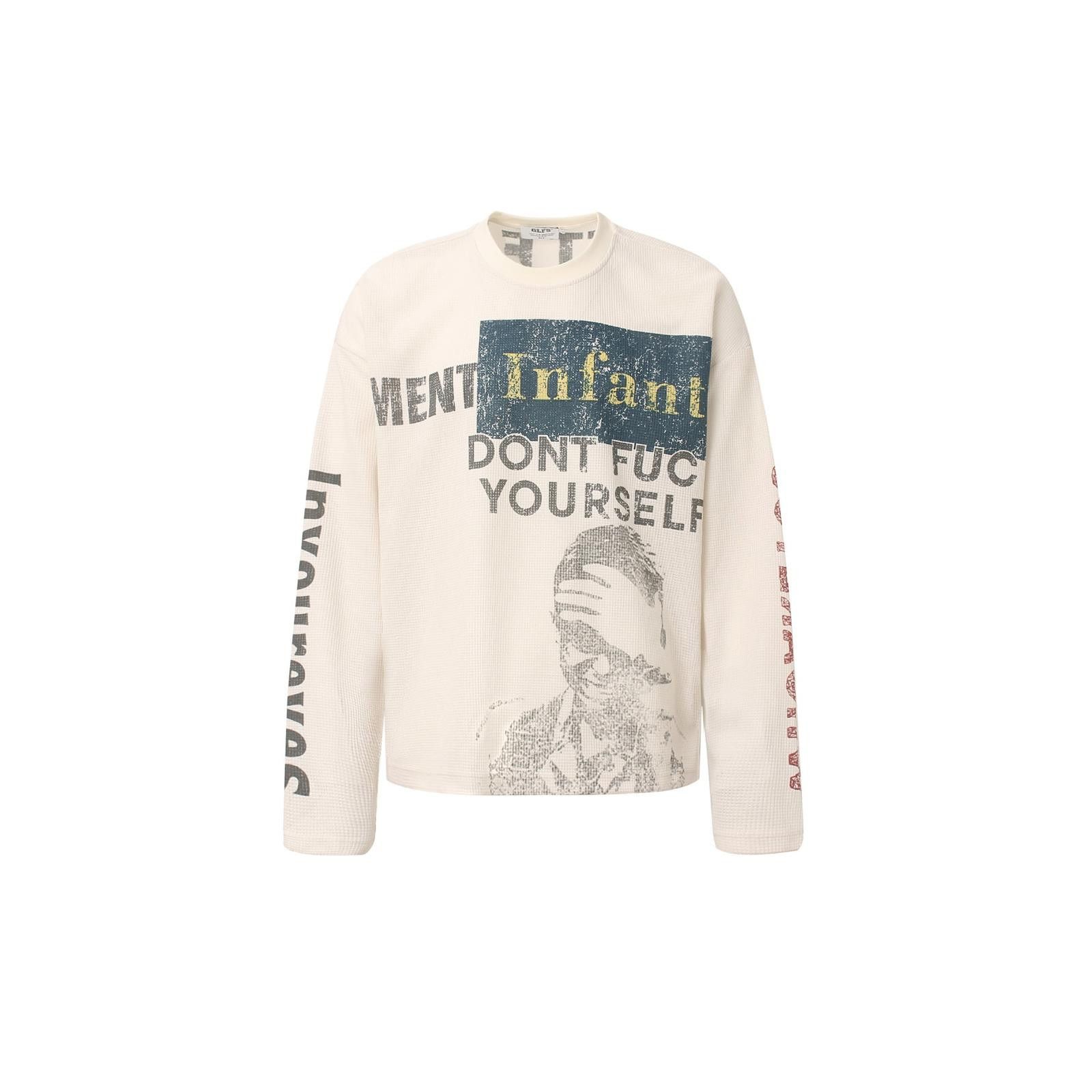 Other Waffle Cotton Figure Print Long-Sleeve Tee | Vintage Size US L / EU 52-54 / 3 - 4 Thumbnail