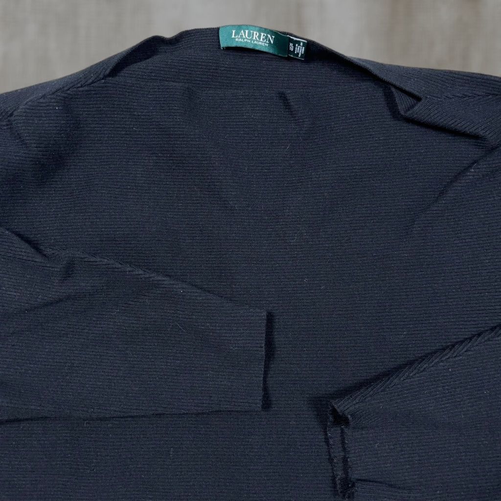 Ralph Lauren Lauren Ralph Lauren Sweater Women Black Long Sleeve Collarless Neck Lightweight Size M / US 6-8 / IT 42-44 - 1 Thumbnail
