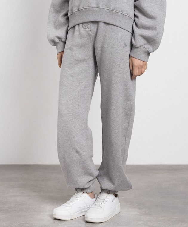 The Attico o1s22i1n1024 Melange Cotton Sweatpant in Grey Size 25" / US 0 / IT 36 - 3 Thumbnail