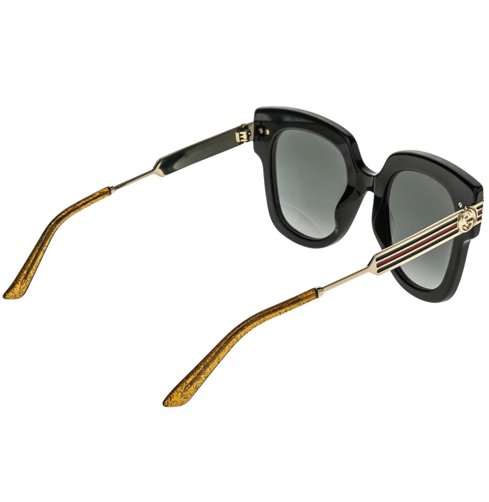 Gucci GUCCI GG0281S WEB Stripe 0281 Gold Black Sunglasses 001 Size ONE SIZE - 7 Thumbnail