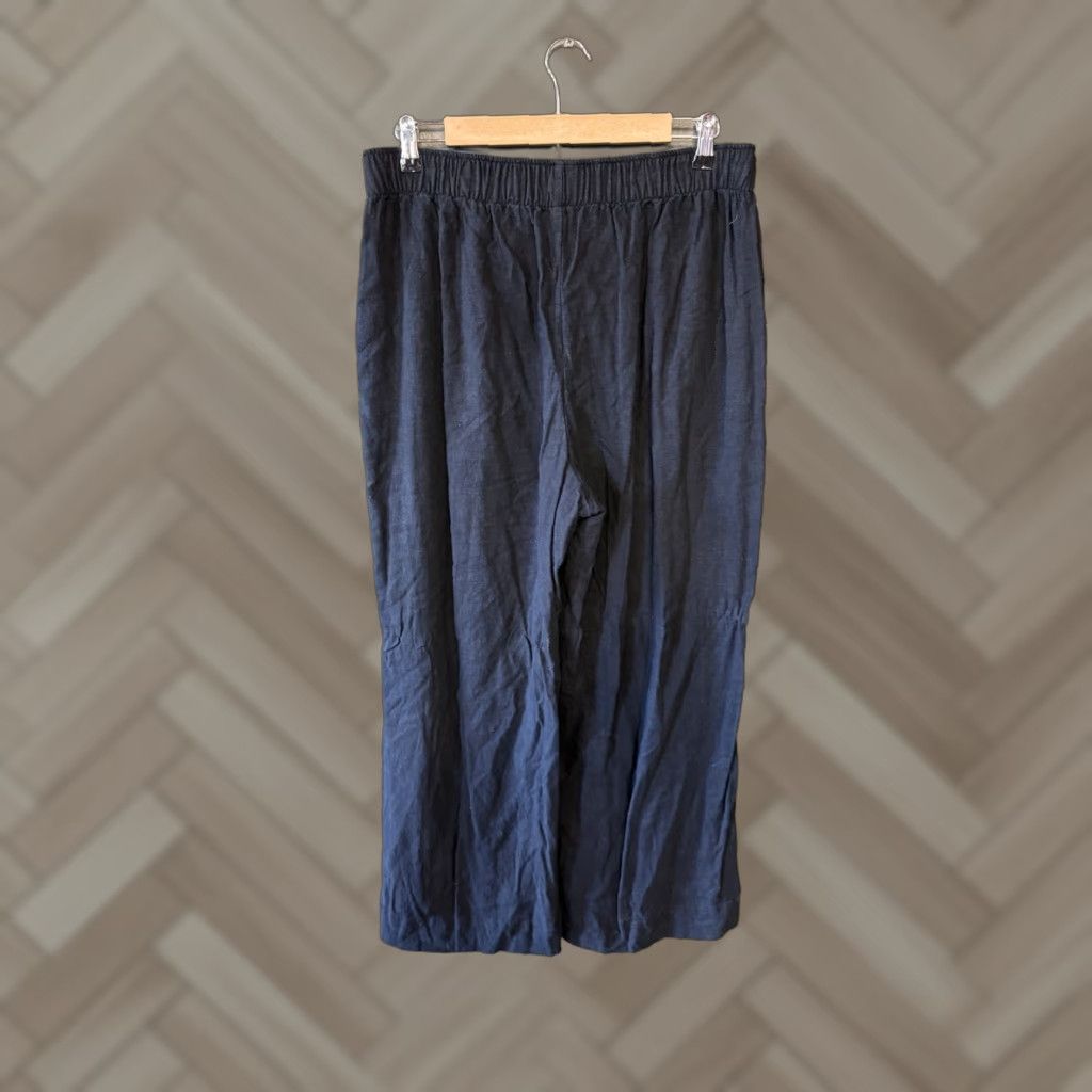 Abercrombie & Fitch Abercrombie & Fitch Womens Black Wide-Leg Cropped Pants L Regular Wide-Leg Size 36" / US 14 / IT 50 - 1 Thumbnail
