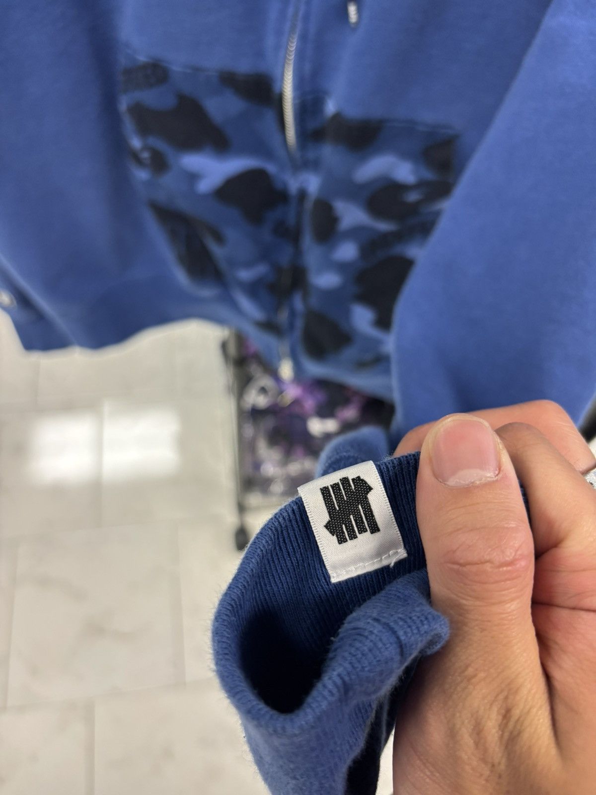 Bape × Undefeated Bape undefeated blue hoodie Size US XXL / EU 58 / 5 - 9 Thumbnail
