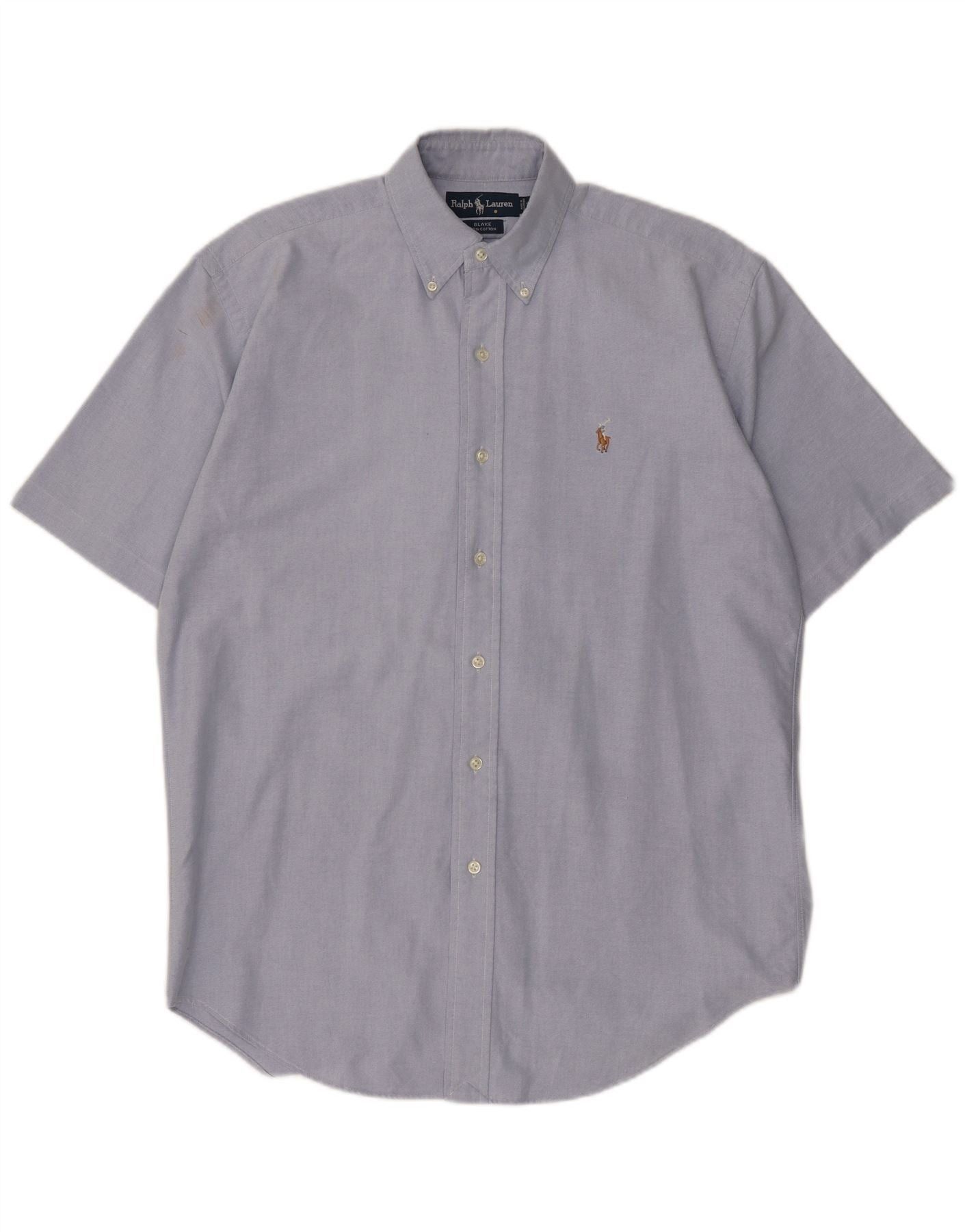 Ralph Lauren Mens Blake Short Sleeve Loose Fit Shirt Small Blue Cotton Size US S / EU 44-46 / 1 - 1 Thumbnail