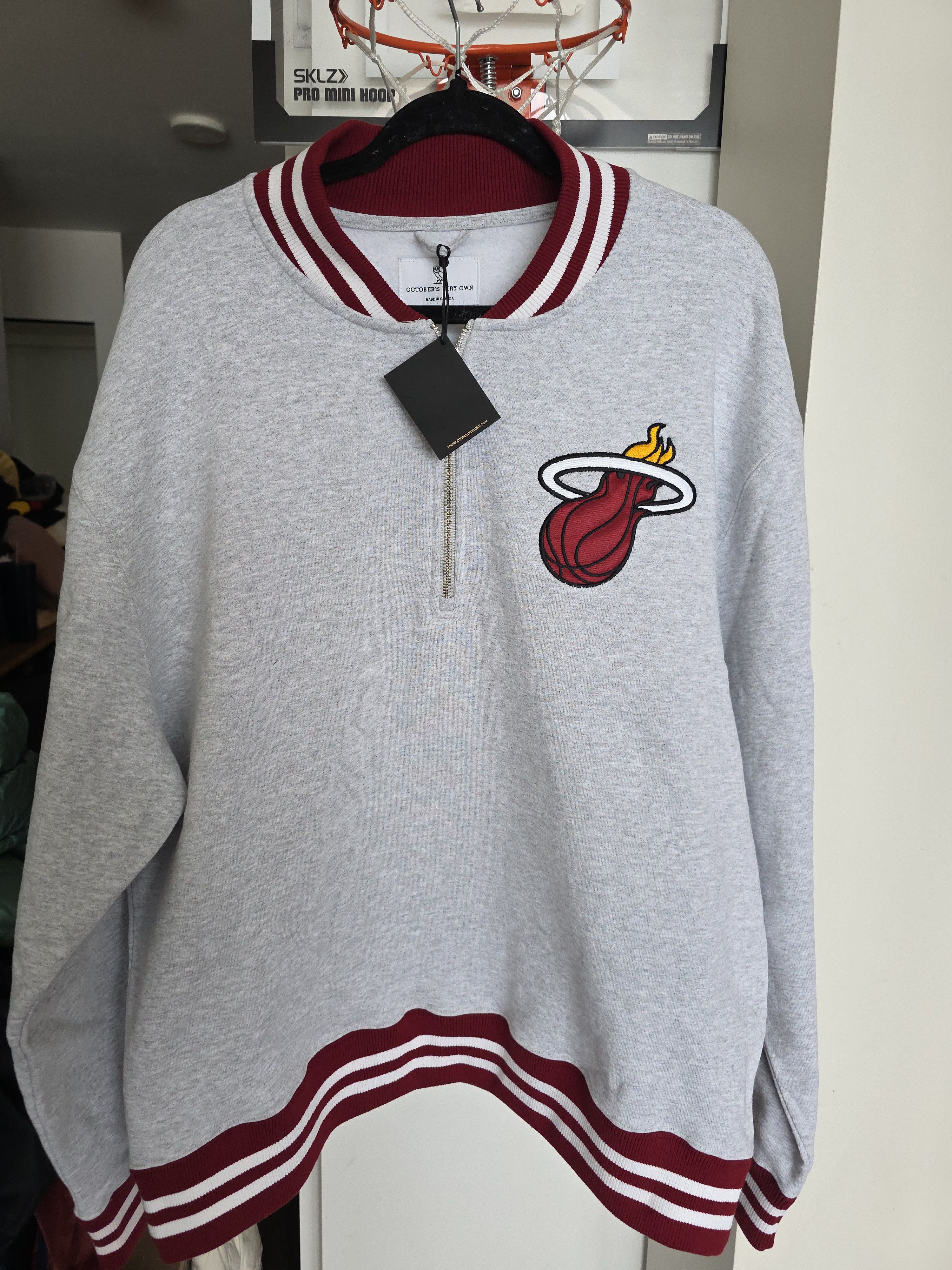 NBA × October's Very Own OVO x Miami Heat Quarter Zip Mock Neck Size US M / EU 48-50 / 2 - 1 Thumbnail