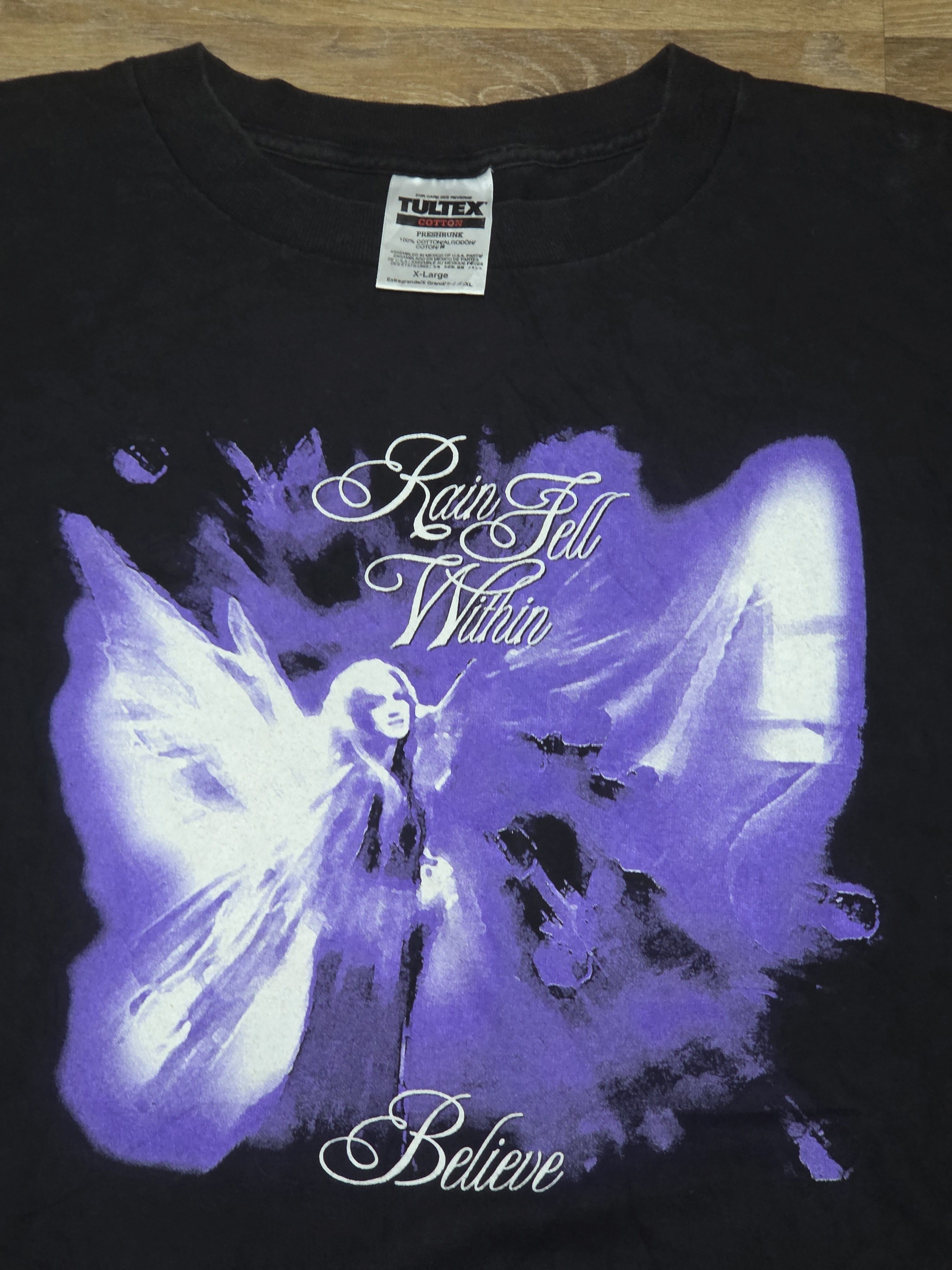 Band Tees Vintage RAIN FELL WITHIN Band OG 90s BELIEVE Album T Shirt Size US XL / EU 56 / 4 - 3 Thumbnail