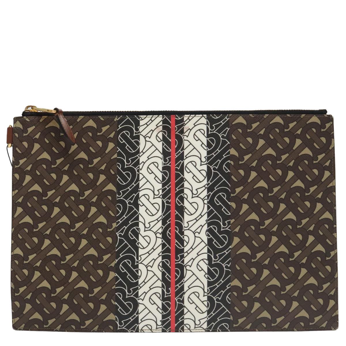 Burberry Tb Brown Leather Clutch Bag (Pre-Owned) Size ONE SIZE - 1 Thumbnail