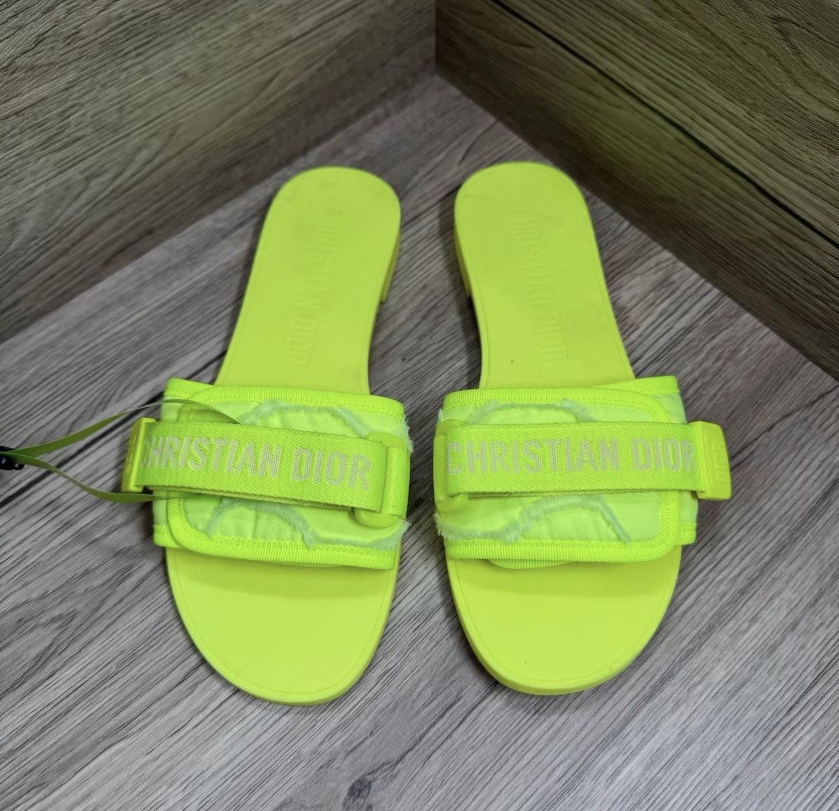 Dior Dior Evolution Green Embroidered Logo Slippers J41 Size US 7 / IT 37 - 2 Thumbnail