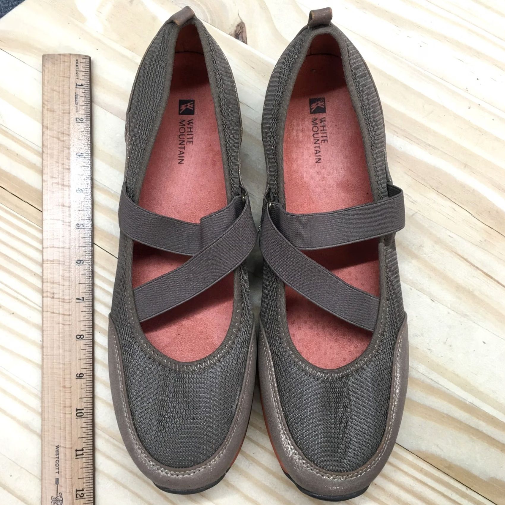 Vintage White Mountain Mary Jane Womens 11M Brown Cliffs Round Toe Slip On Flats Casual Size US 11 / IT 41 - 7 Thumbnail