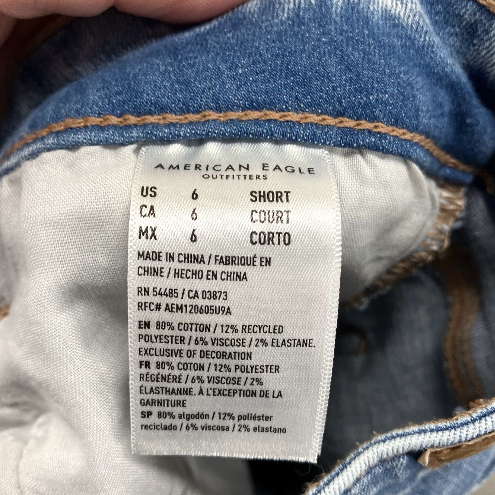 American Eagle Outfitters American Eagle Outfitters Jeggings Women 6 Short Distressed Blue Next Level Stretch Super Hi Rise 5-Pocket Design Size 28" / US 6 / IT 42 - 4 Thumbnail