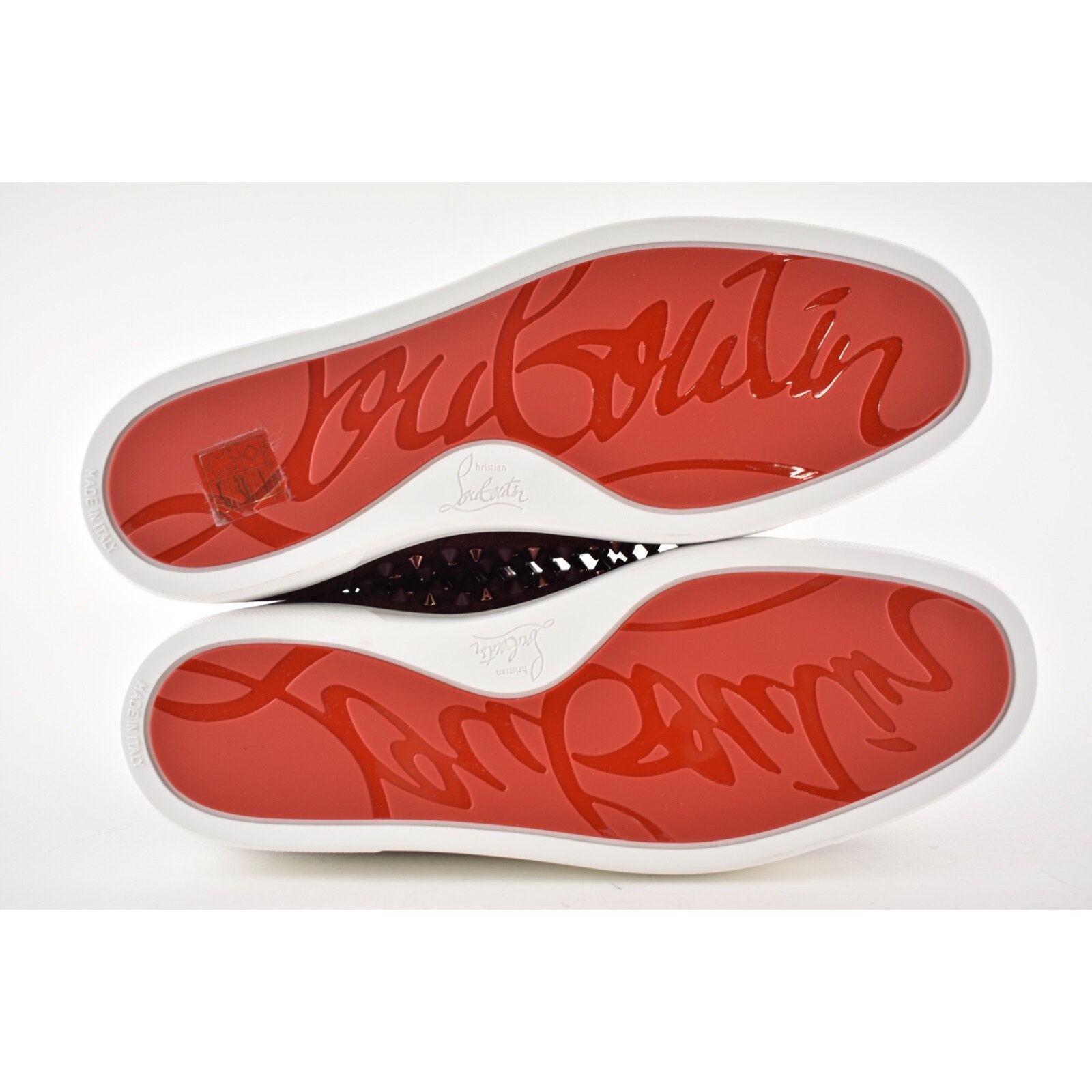 Christian Louboutin Christian Louboutin Mens Louis Flat Spike Prunus Red Mix Size US 12 / EU 45 - 12 Thumbnail