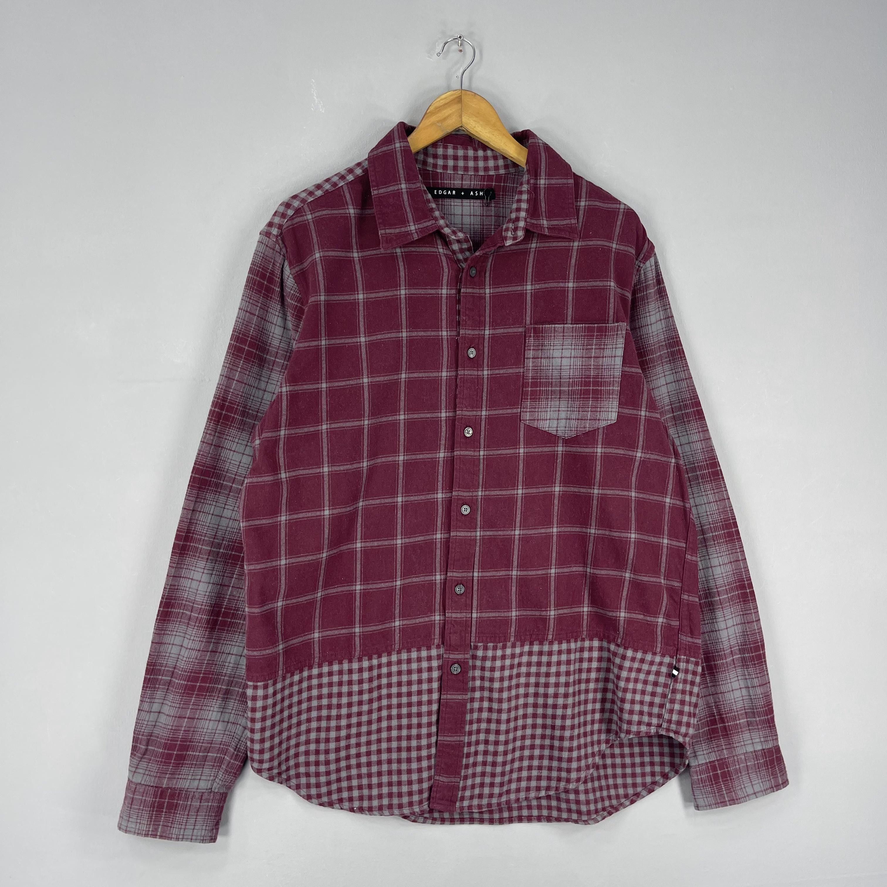 Flannel Vintage 90s Checkered Minimalist Flannel Reconstruct Shirt Size US L / EU 52-54 / 3 - 4 Thumbnail