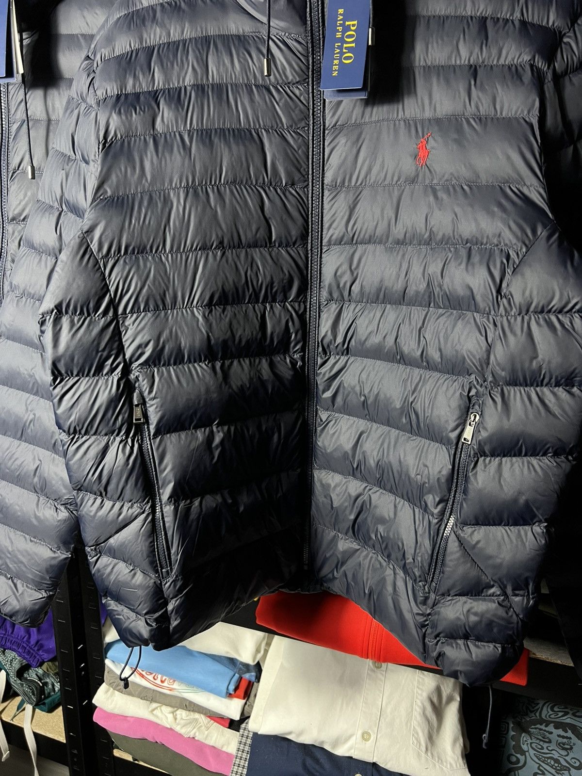 Polo Ralph Lauren Polo Ralph Lauren Navy Water Repellent Hooded Puffer Jacket Size US L / EU 52-54 / 3 - 7 Thumbnail
